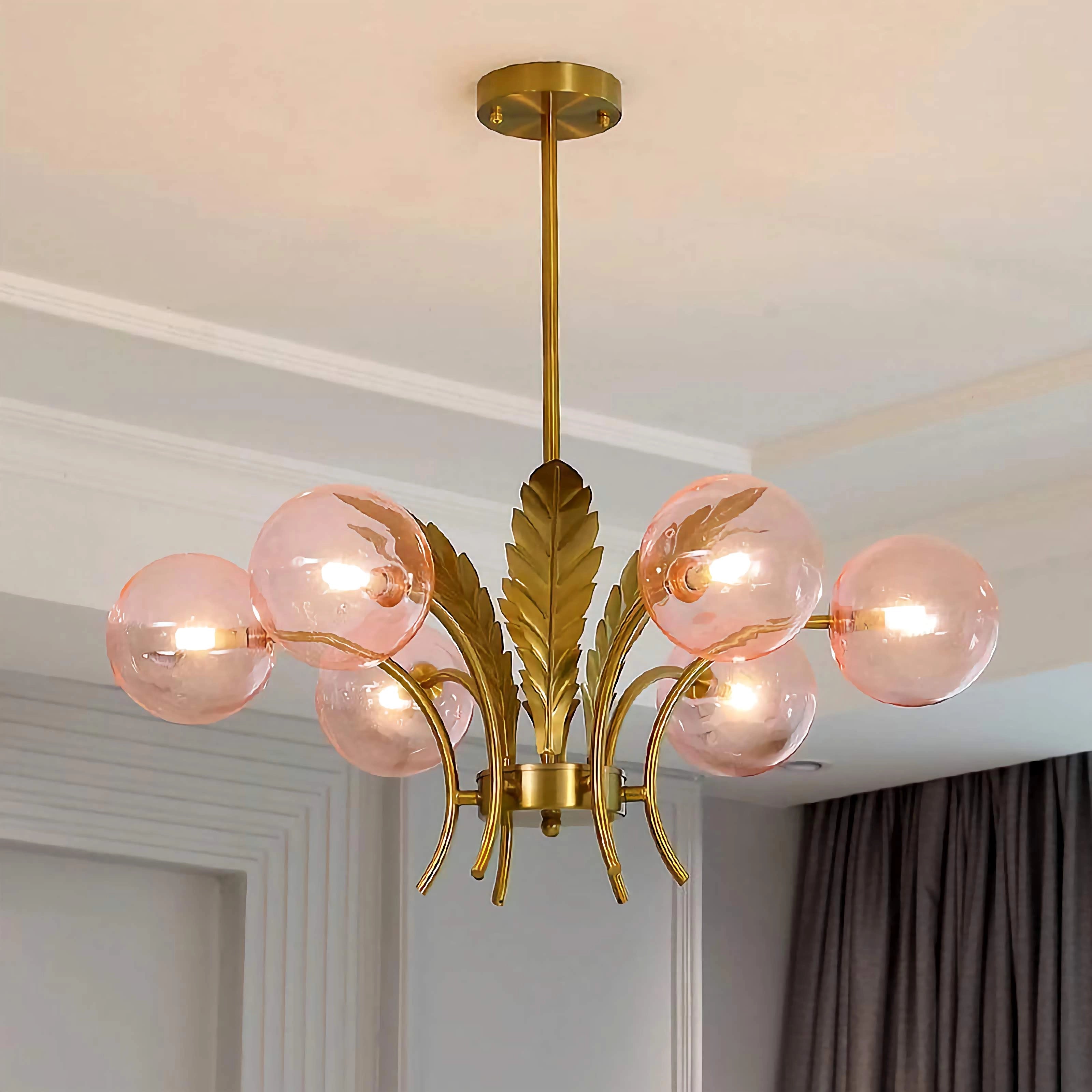 Modern Bubble Gold Chandelier Glass Hanging Light Fixture