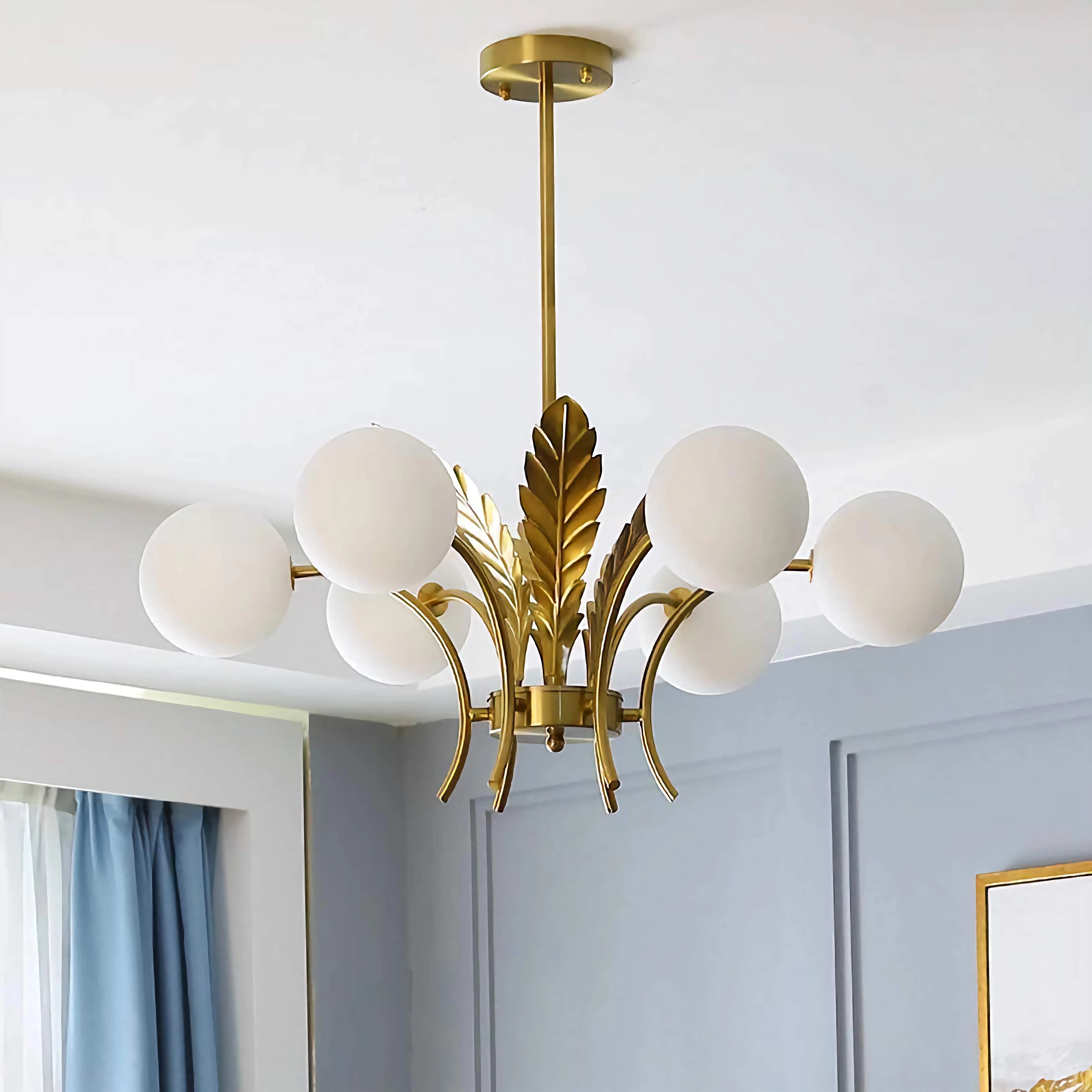 Modern Bubble Gold Chandelier Glass Hanging Light Fixture