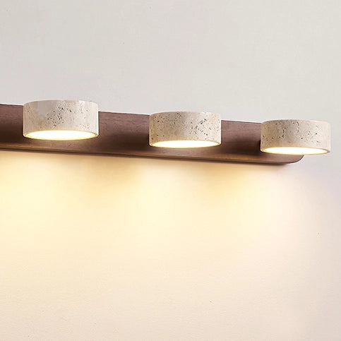 Adjustable Travertine Vanity Light Bathroom Wood Wall Sconce