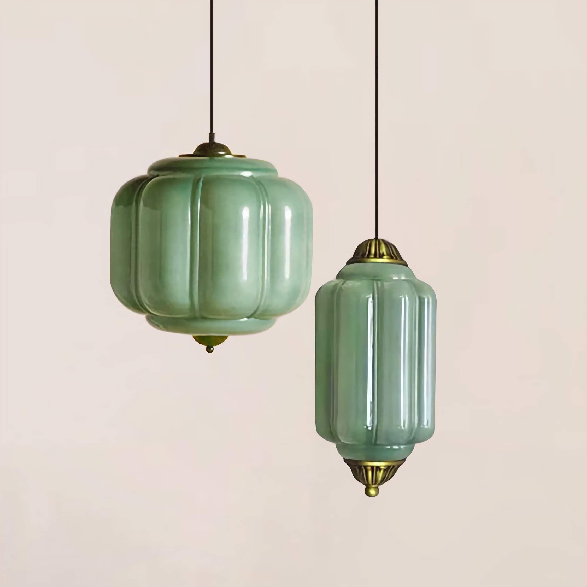 Antique Eloise Glass Pendant Light Vintage Hanging Lamp