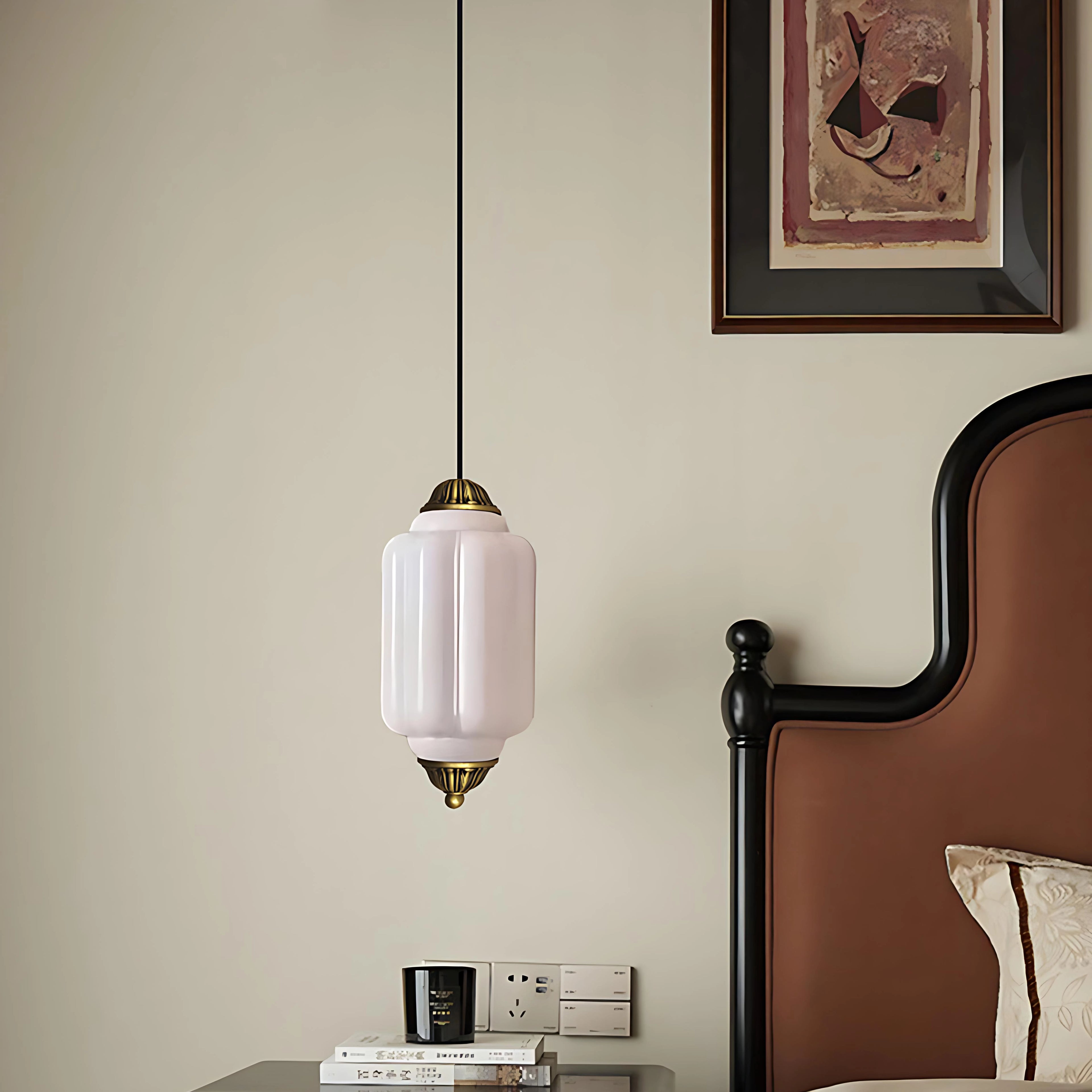 Antique Eloise Glass Pendant Light Vintage Hanging Lamp