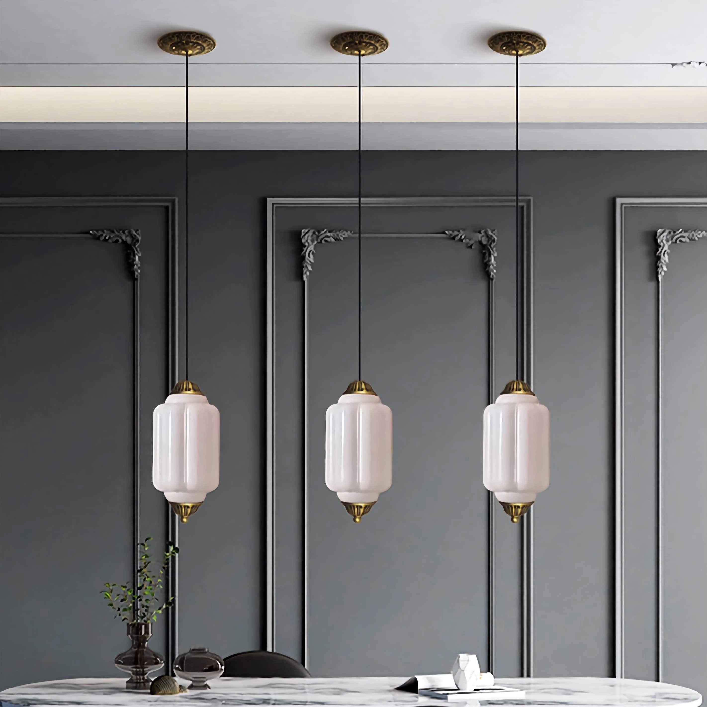 Antique Eloise Glass Pendant Light Vintage Hanging Lamp