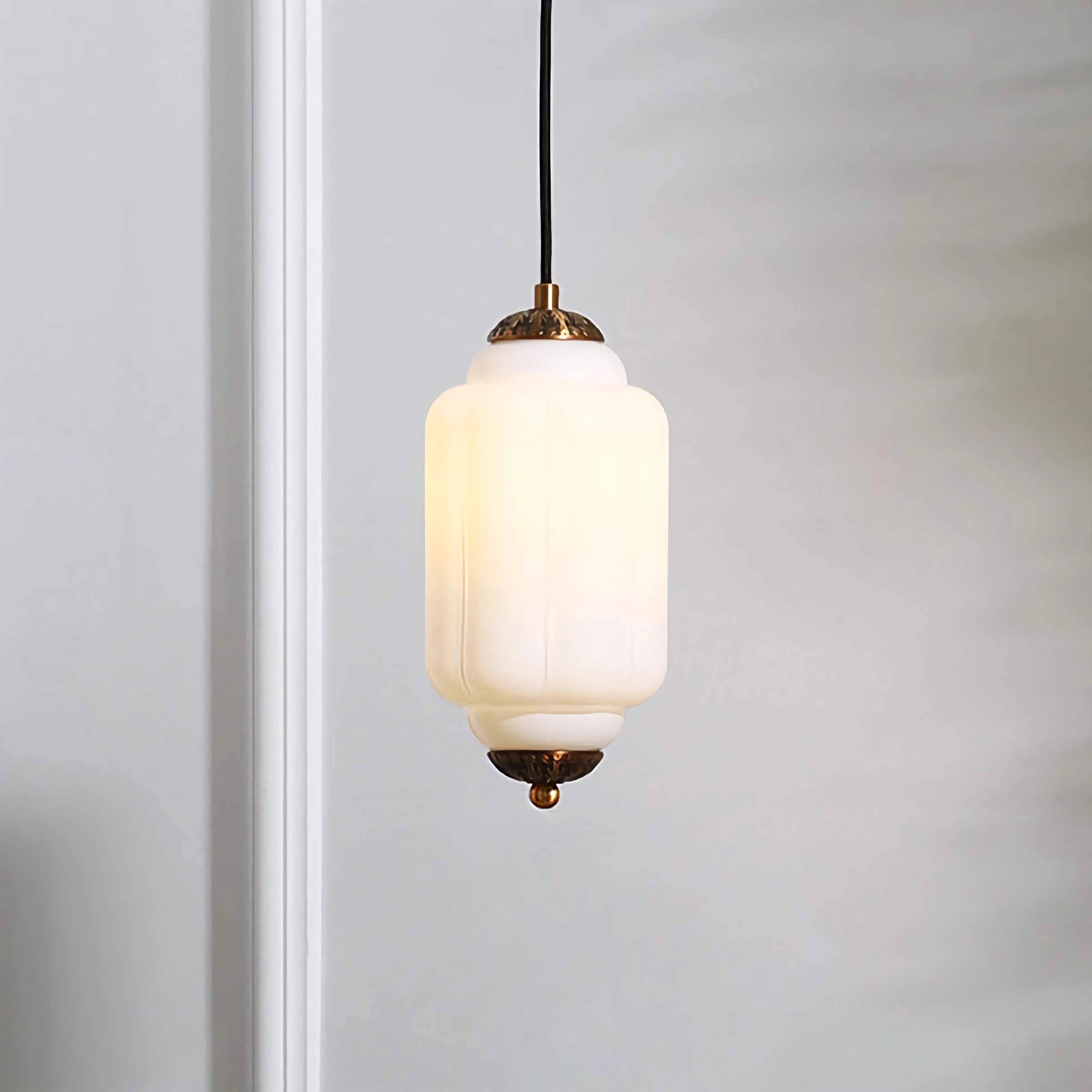 Antique Eloise Glass Pendant Light Vintage Hanging Lamp