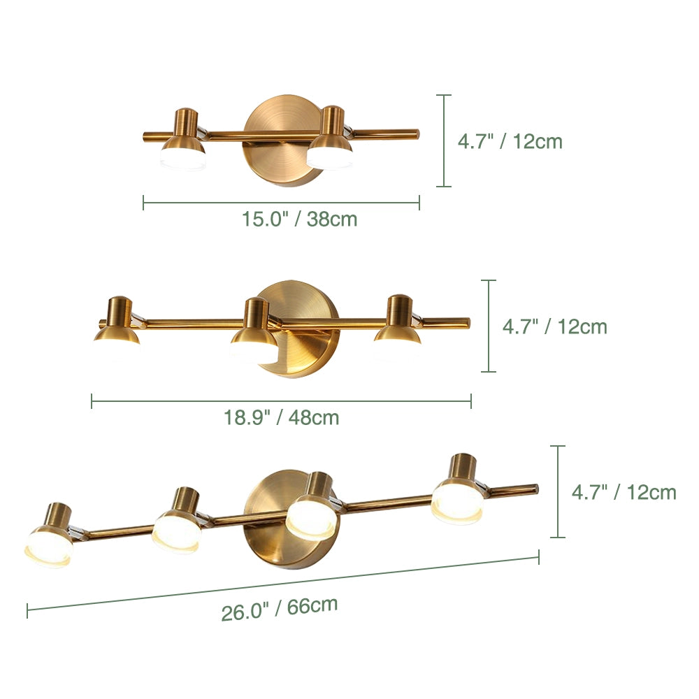 Classic Gold Vanity Light Bathroom Adjustable Wall Sconce
