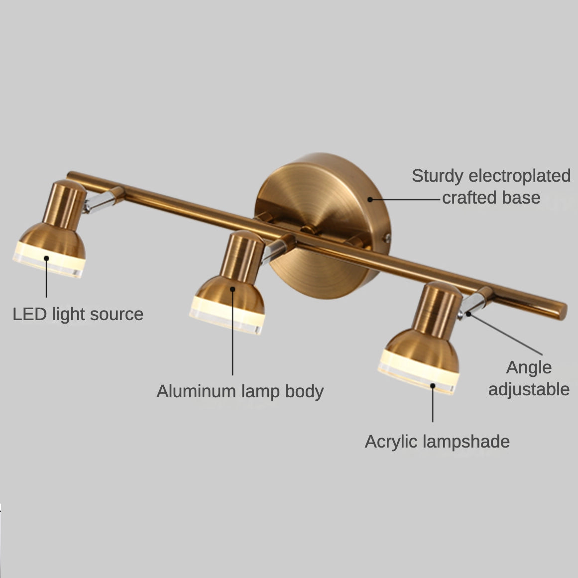 Classic Gold Vanity Light Bathroom Adjustable Wall Sconce