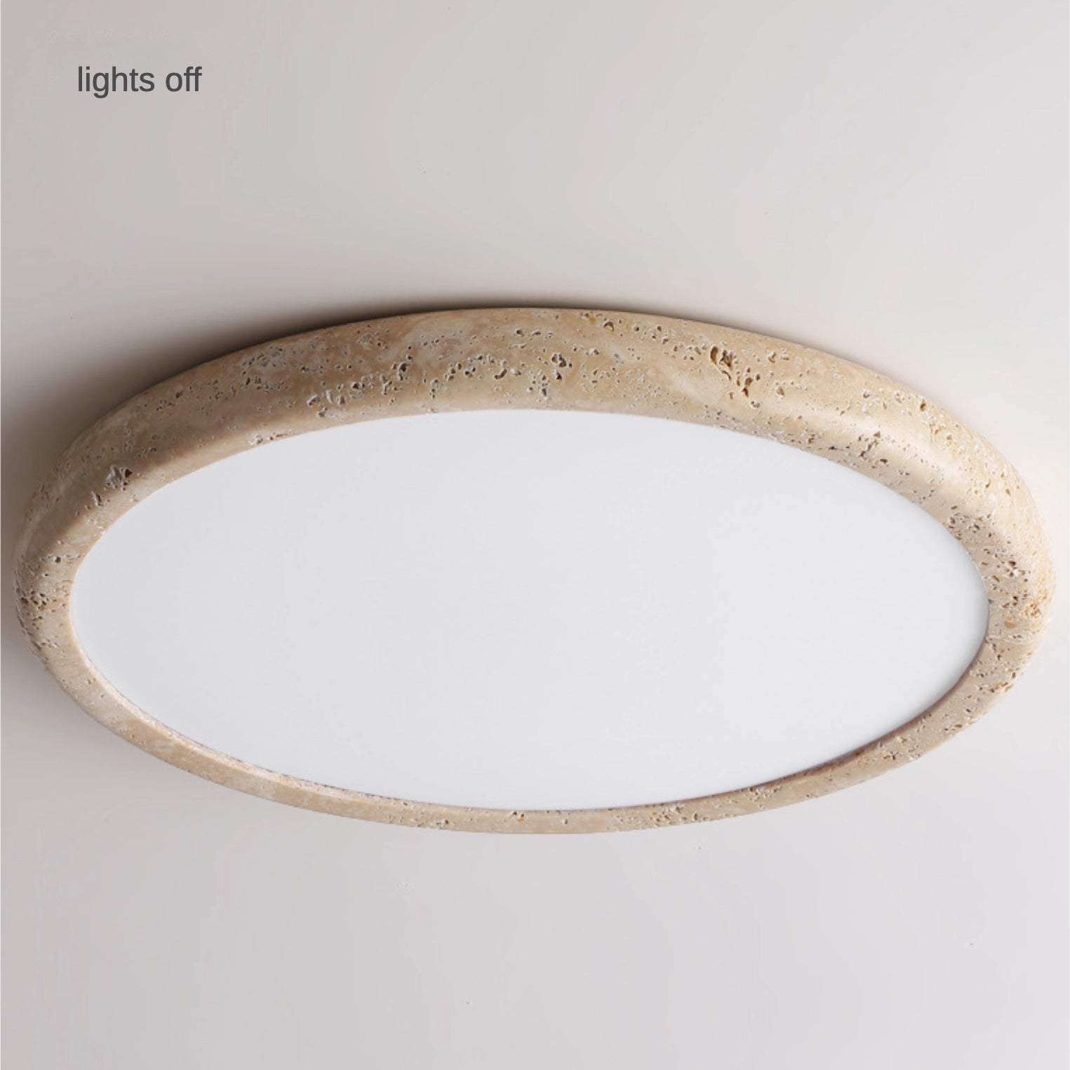 Flush Mount Travertine LED Ceiling Light for Bedroom