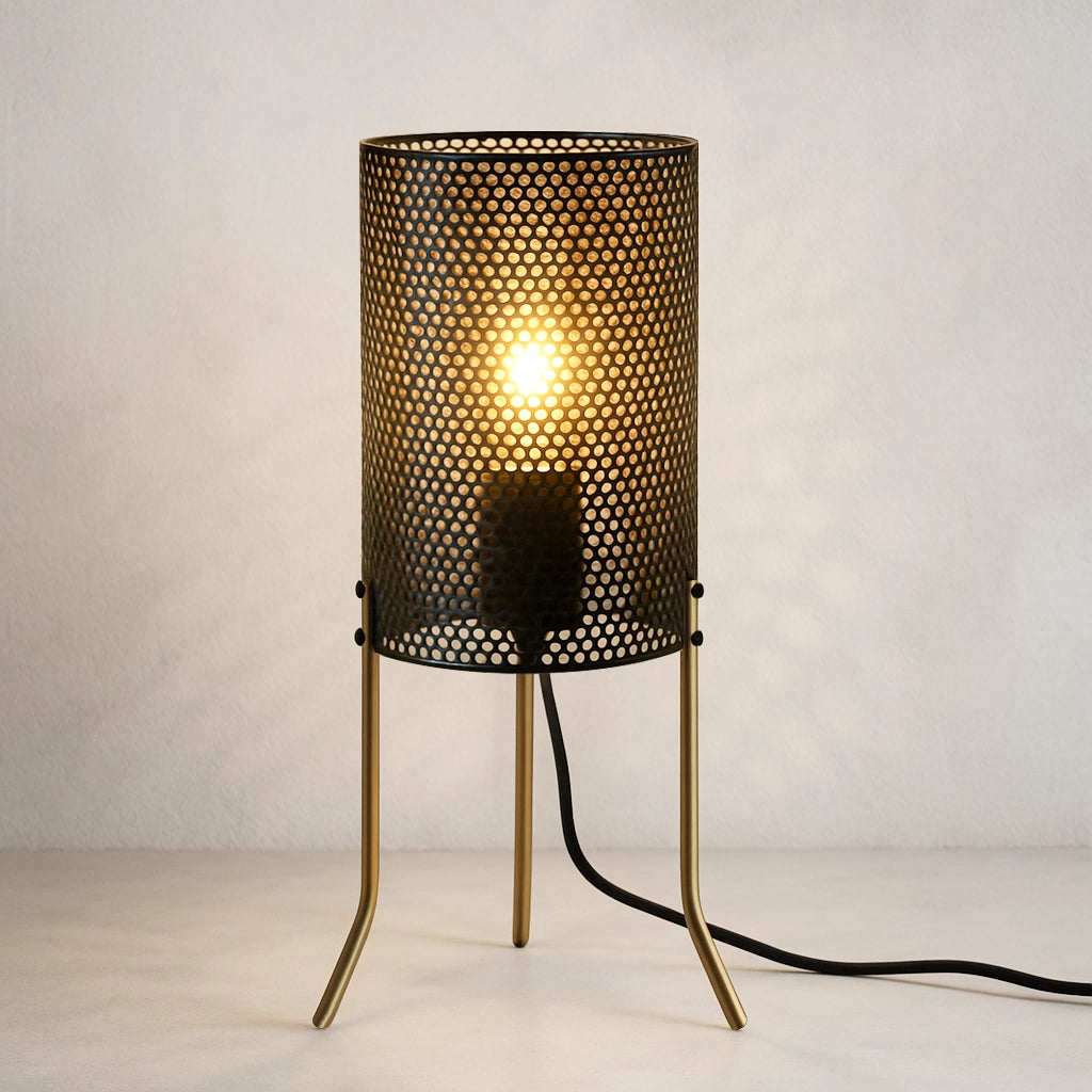Industrial Side Table Lamp Small Table Light for Living Room Bedroom
