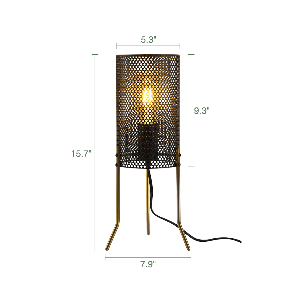 Industrial Side Table Lamp Small Table Light for Living Room Bedroom