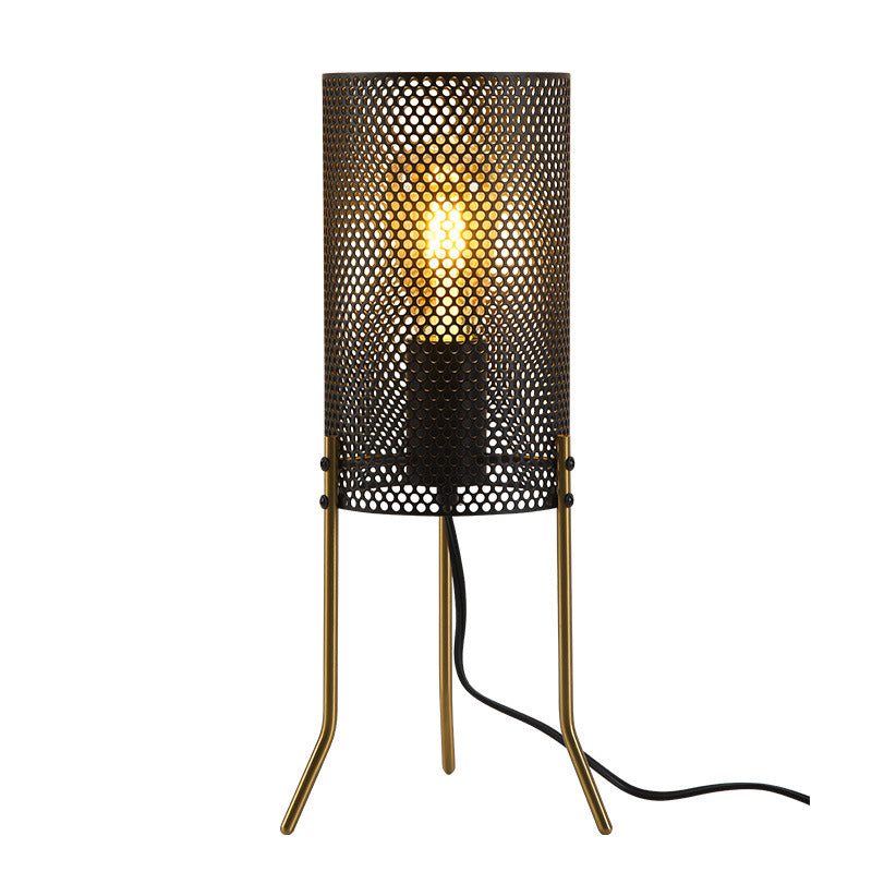 Industrial Side Table Lamp Small Table Light for Living Room Bedroom