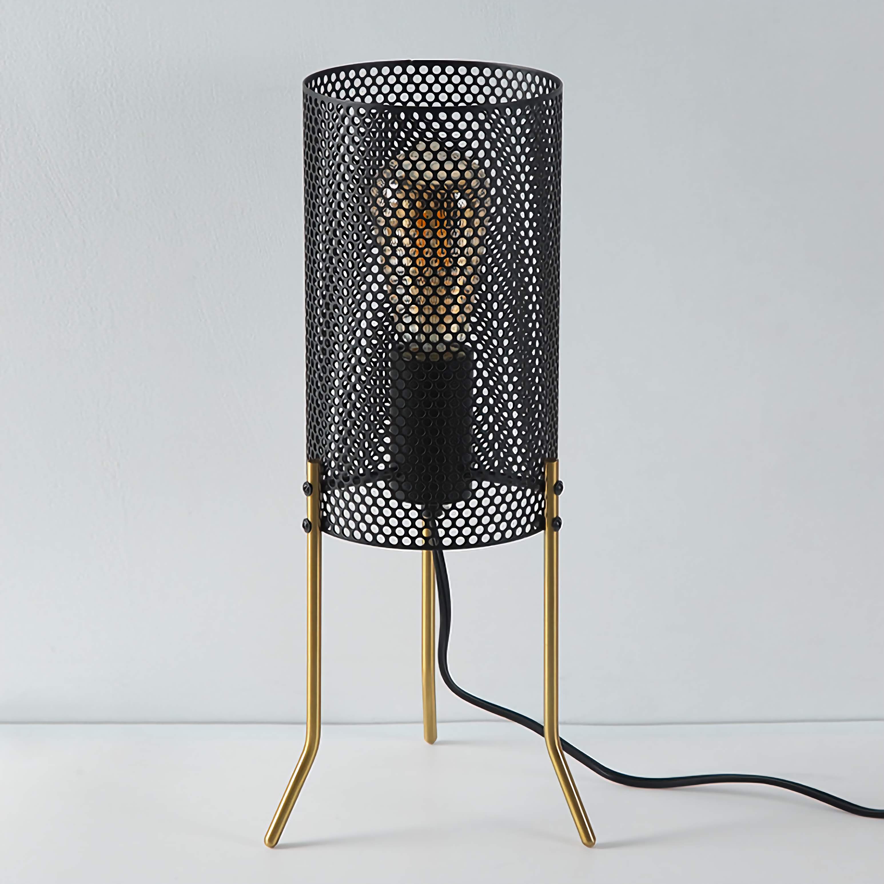 Industrial Side Table Lamp Small Table Light for Living Room Bedroom