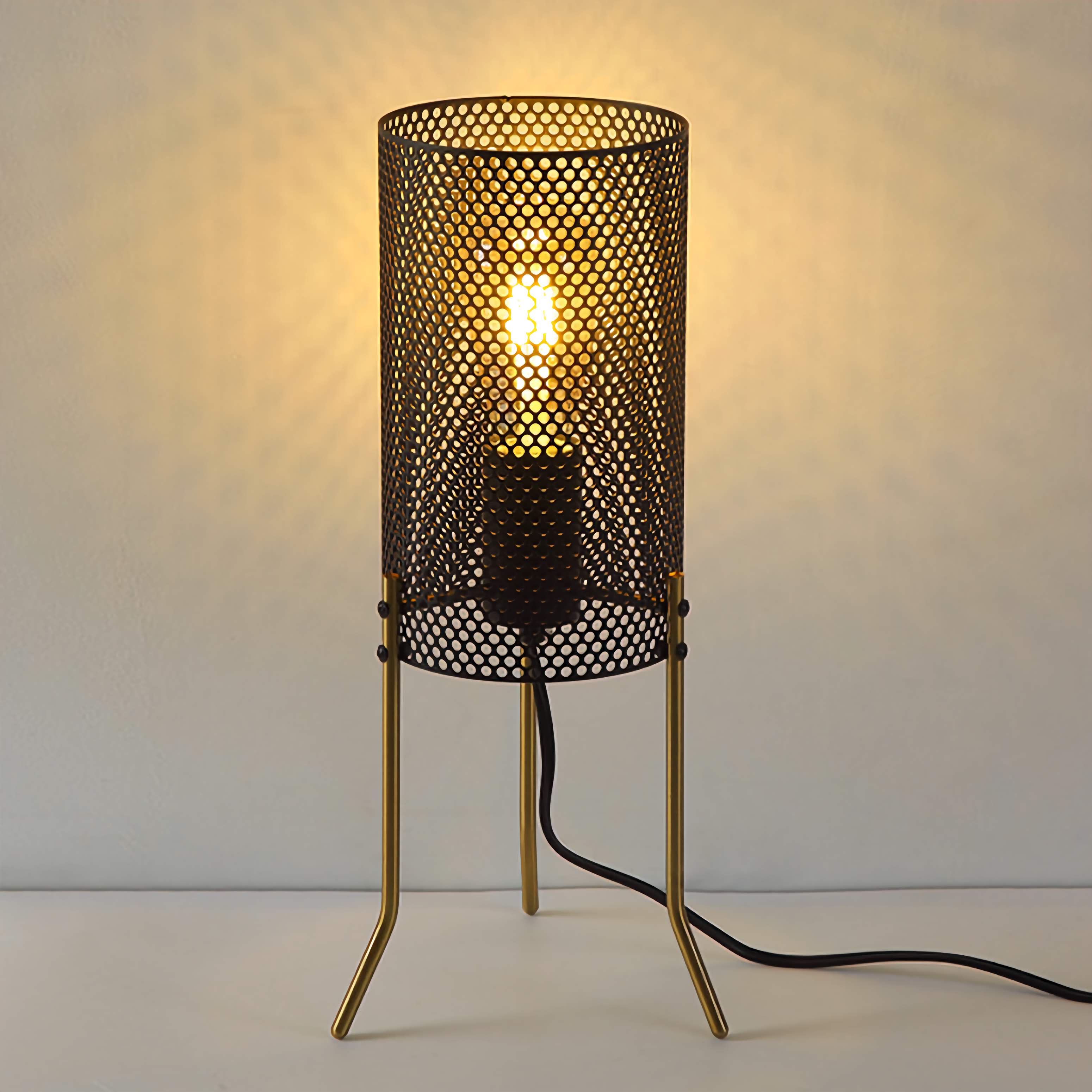 Industrial Side Table Lamp Small Table Light for Living Room Bedroom