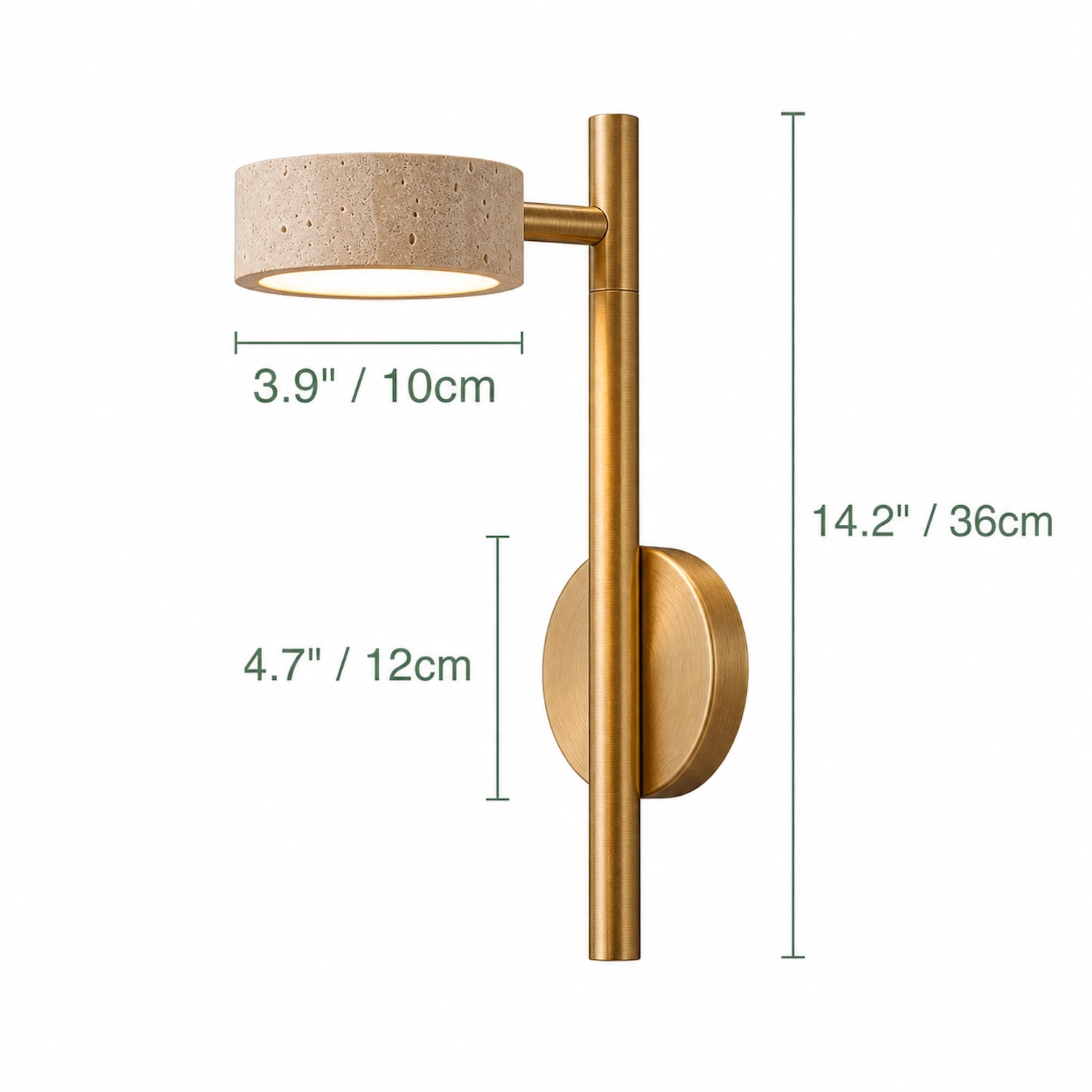 Minimalist Travertine Wall Mounted Light with Swivel Arm