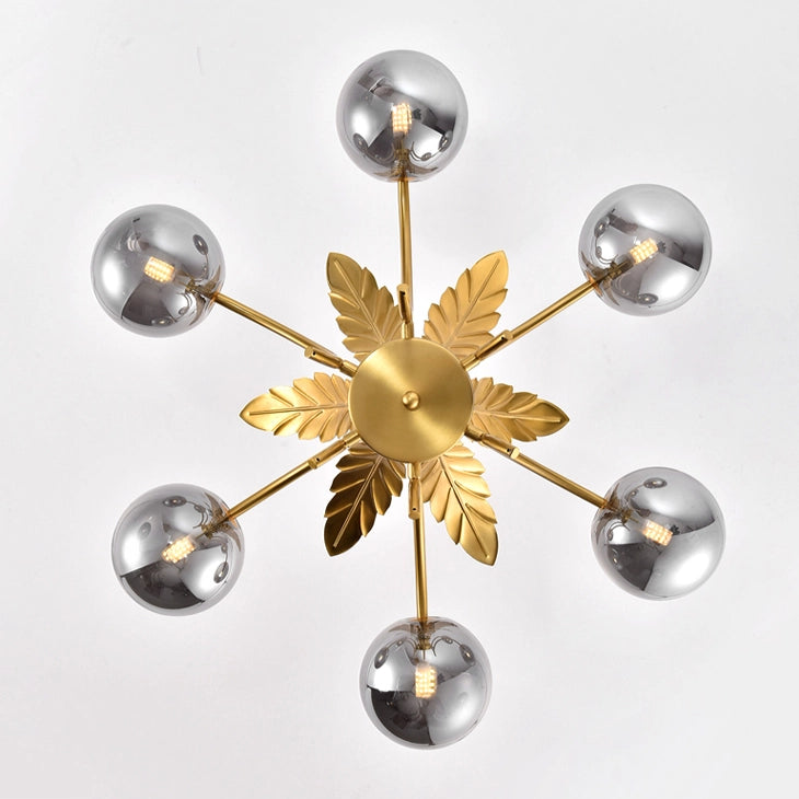 Modern Bubble Gold Chandelier Glass Hanging Light Fixture
