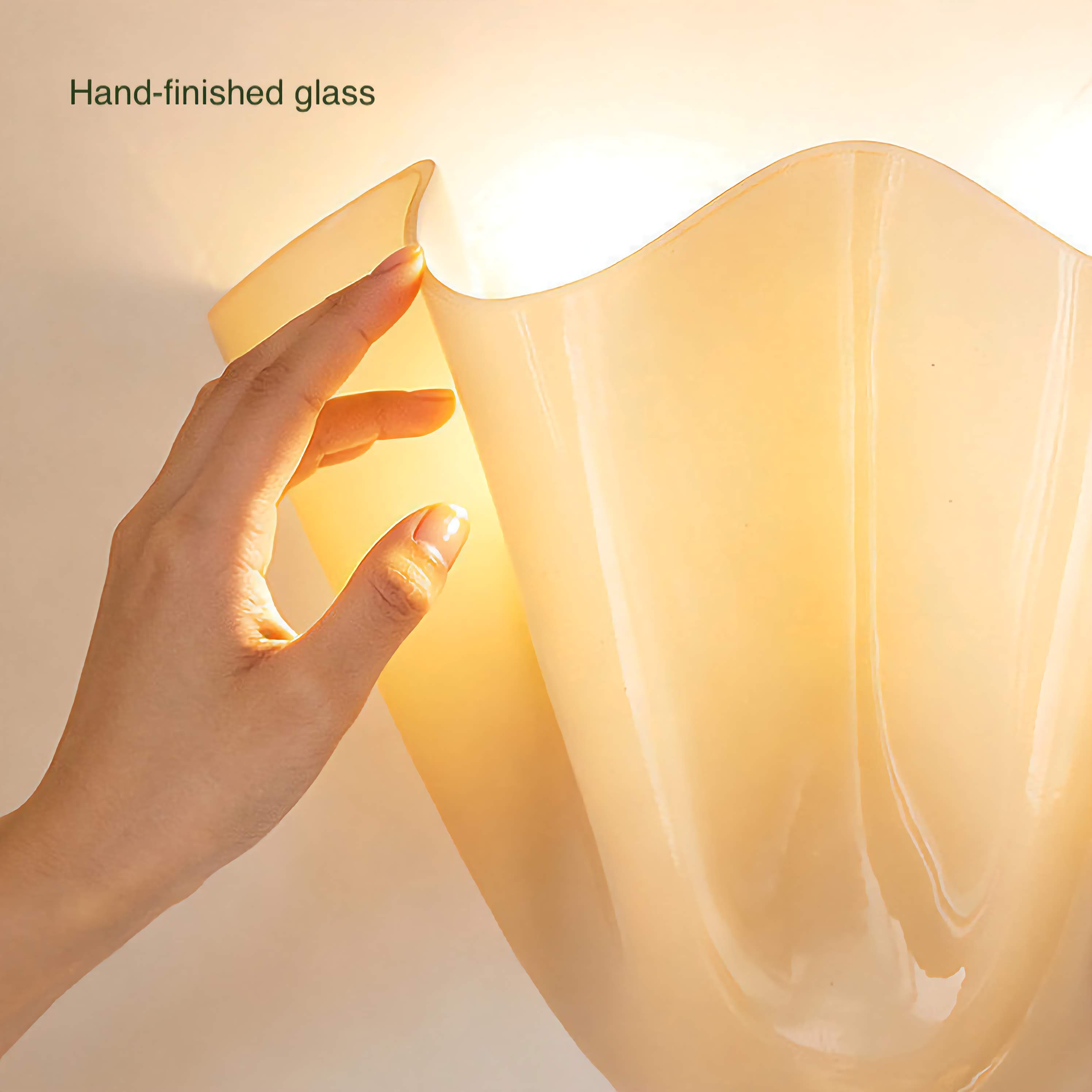 Modern Hand-Blown Wavy Glass Wall Sconce Mid Century Wall Light