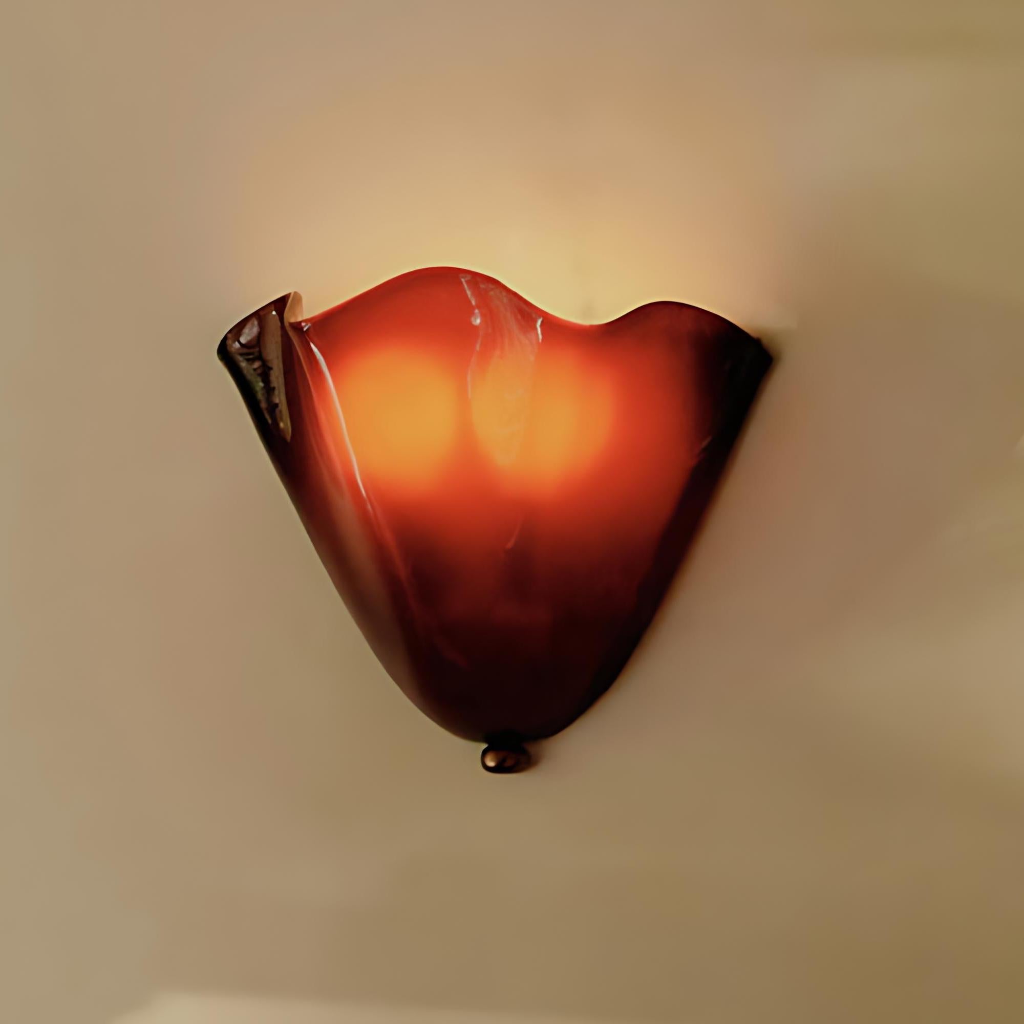 Modern Hand-Blown Wavy Glass Wall Sconce Mid Century Wall Light