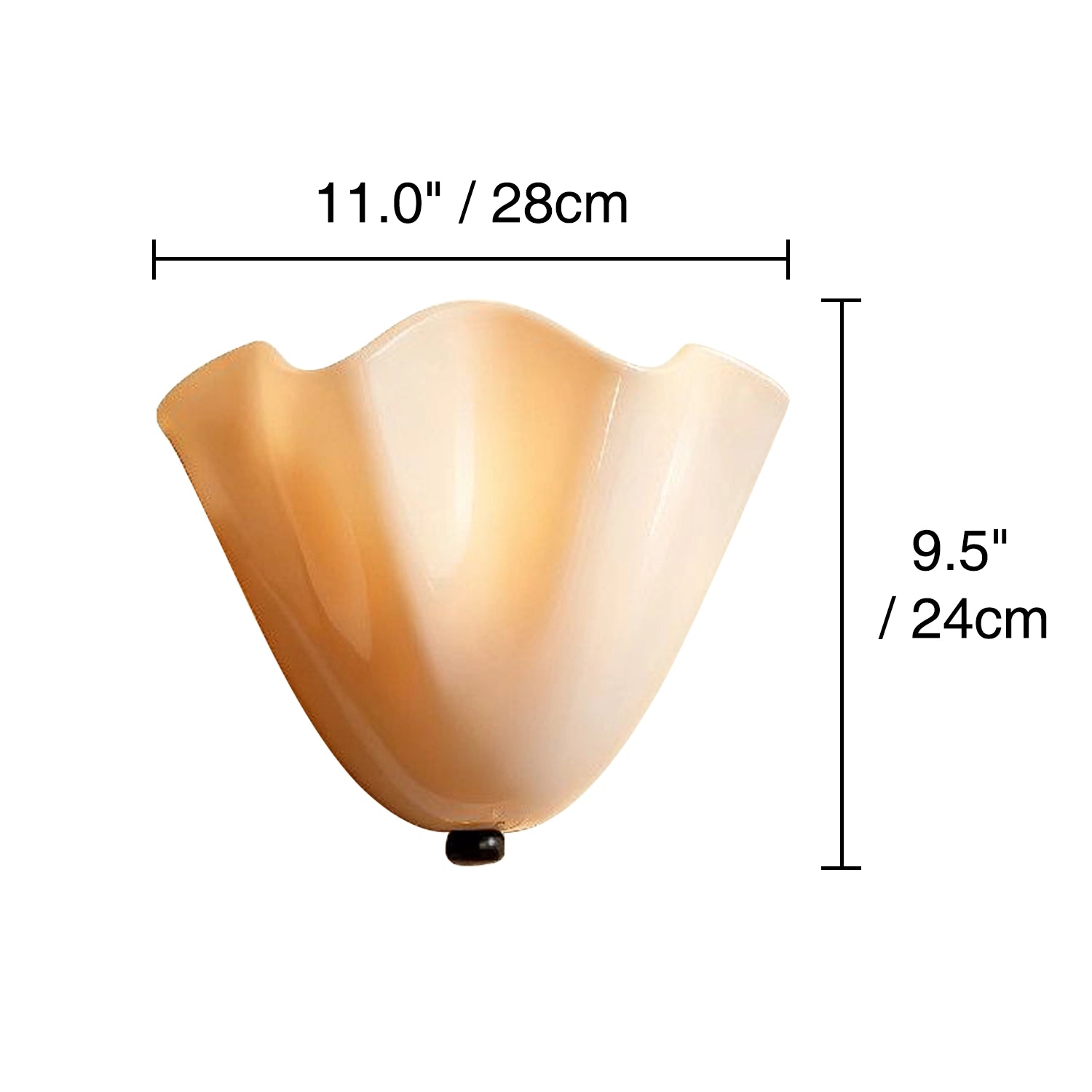 Modern Hand-Blown Wavy Glass Wall Sconce Mid Century Wall Light