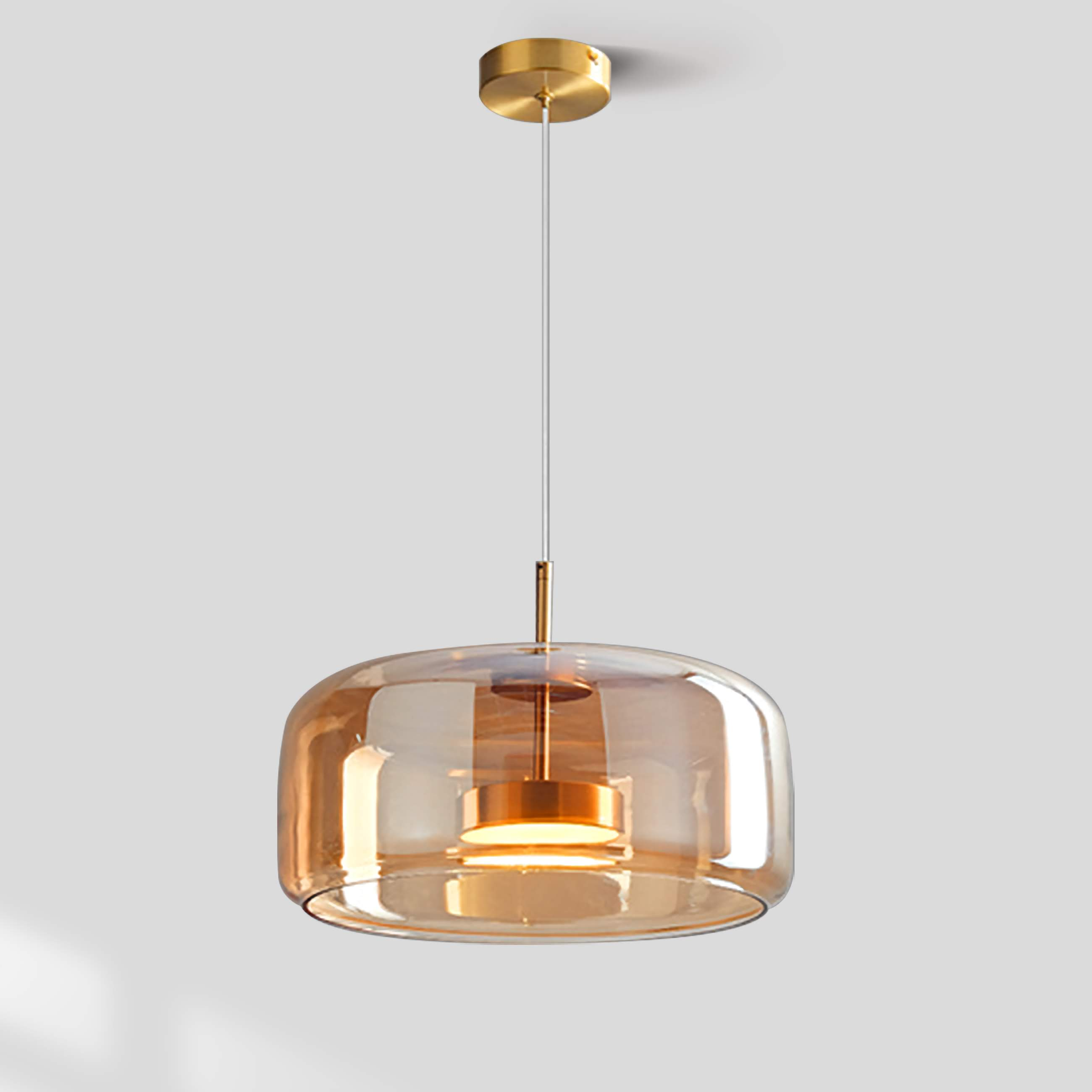 Modern Round Blown Glass Pendant Light Simple Hanging Lamp