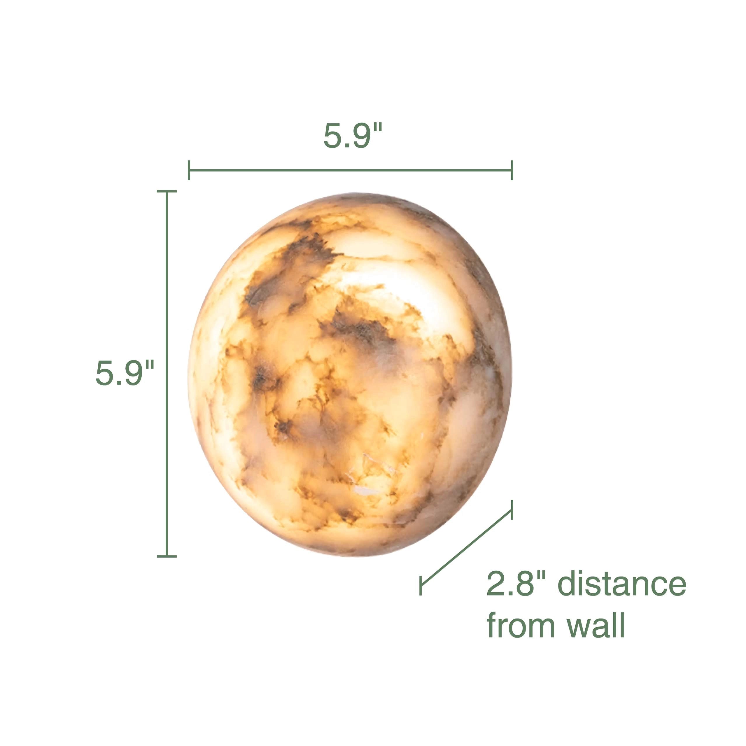 Natural Marble Wall Light Luxury Rounded Wall Sconce