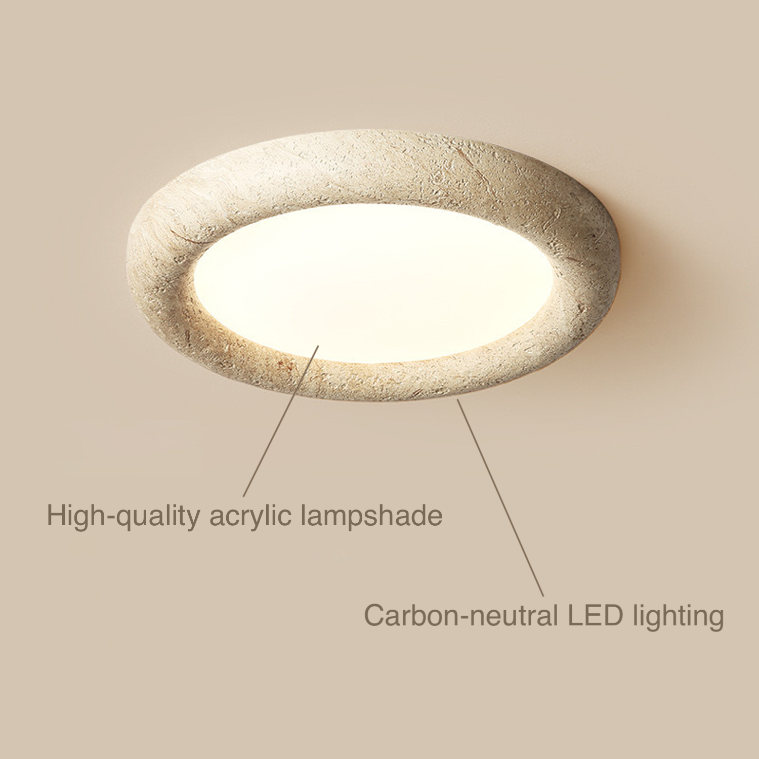 Unique Stone Flush Mount Light LED Ceiling Light