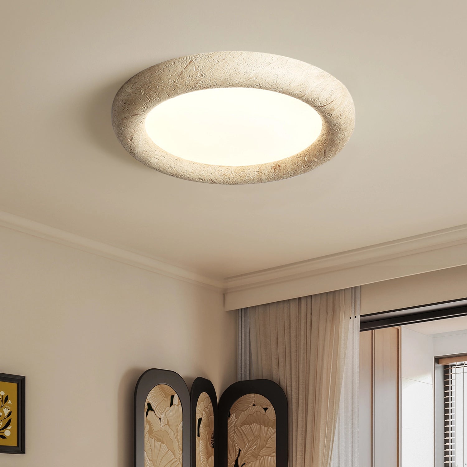 Unique Stone Flush Mount Light LED Ceiling Light