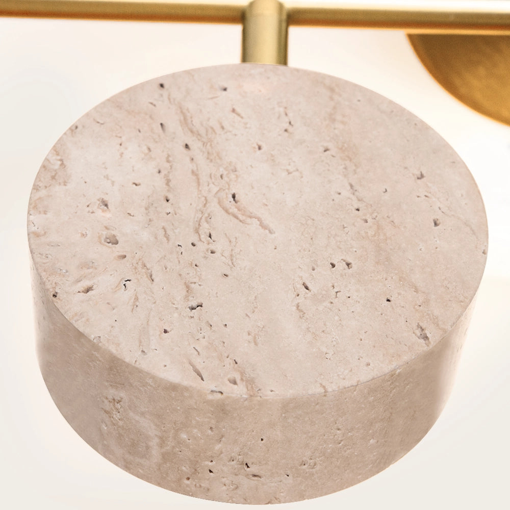 Natural Travertine Vanity Light Bathroom Gold Wall Sconce