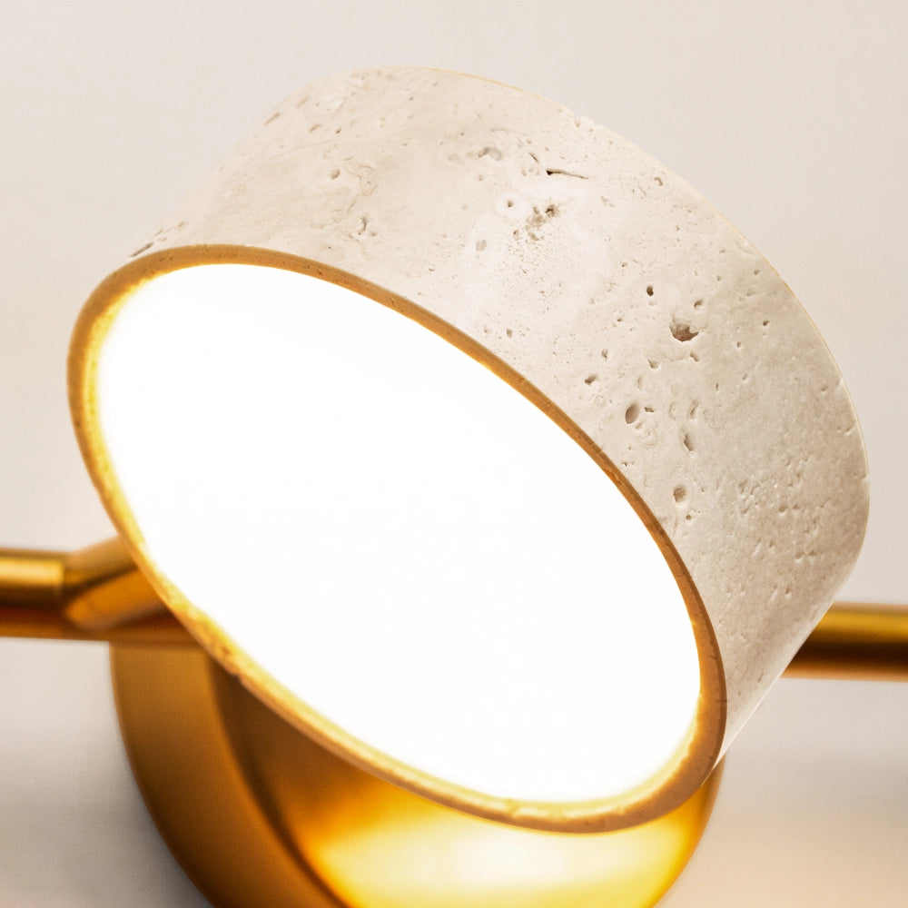 Natural Travertine Vanity Light Bathroom Gold Wall Sconce