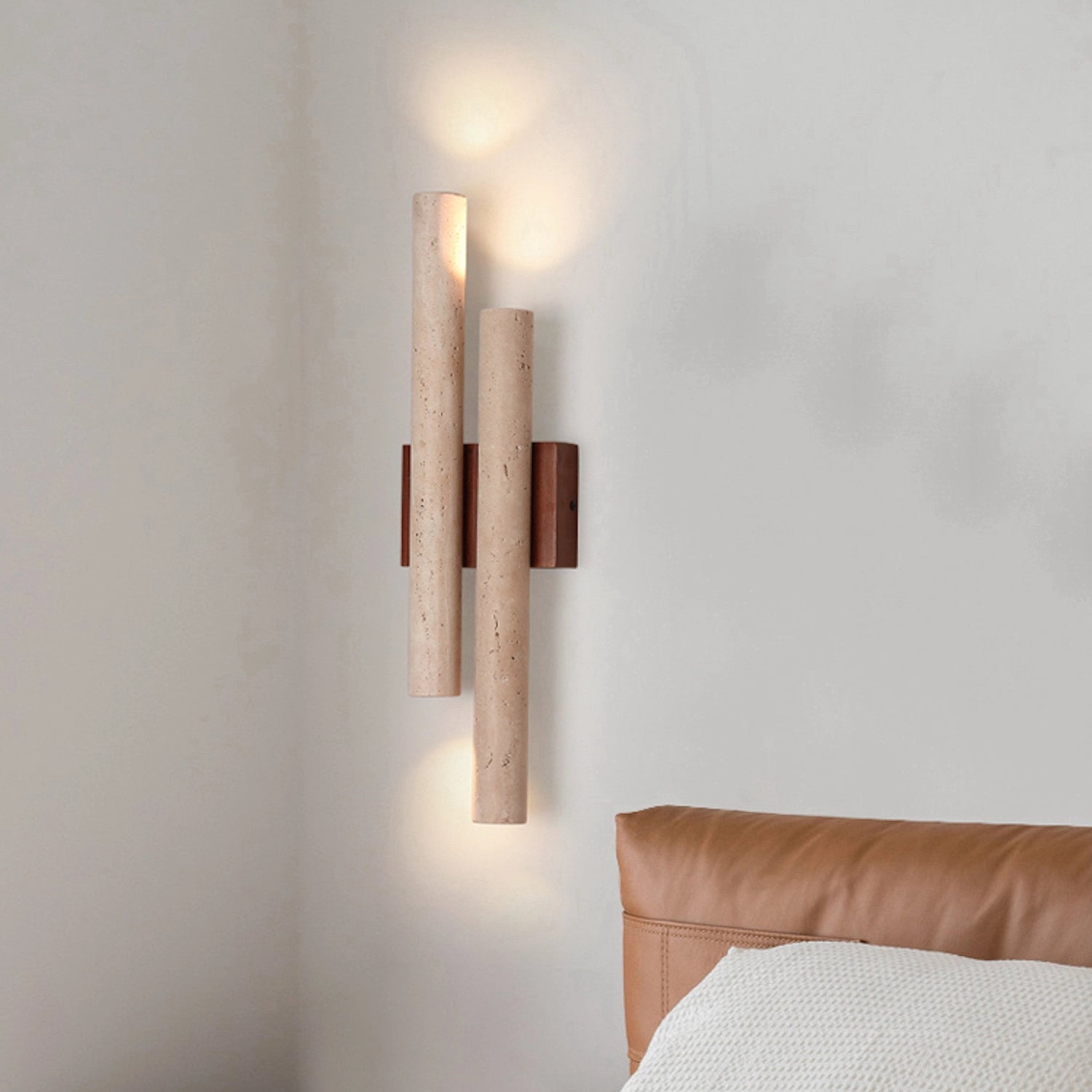 Natural Travertine Wall Light Vintage Cylindrical Sconce