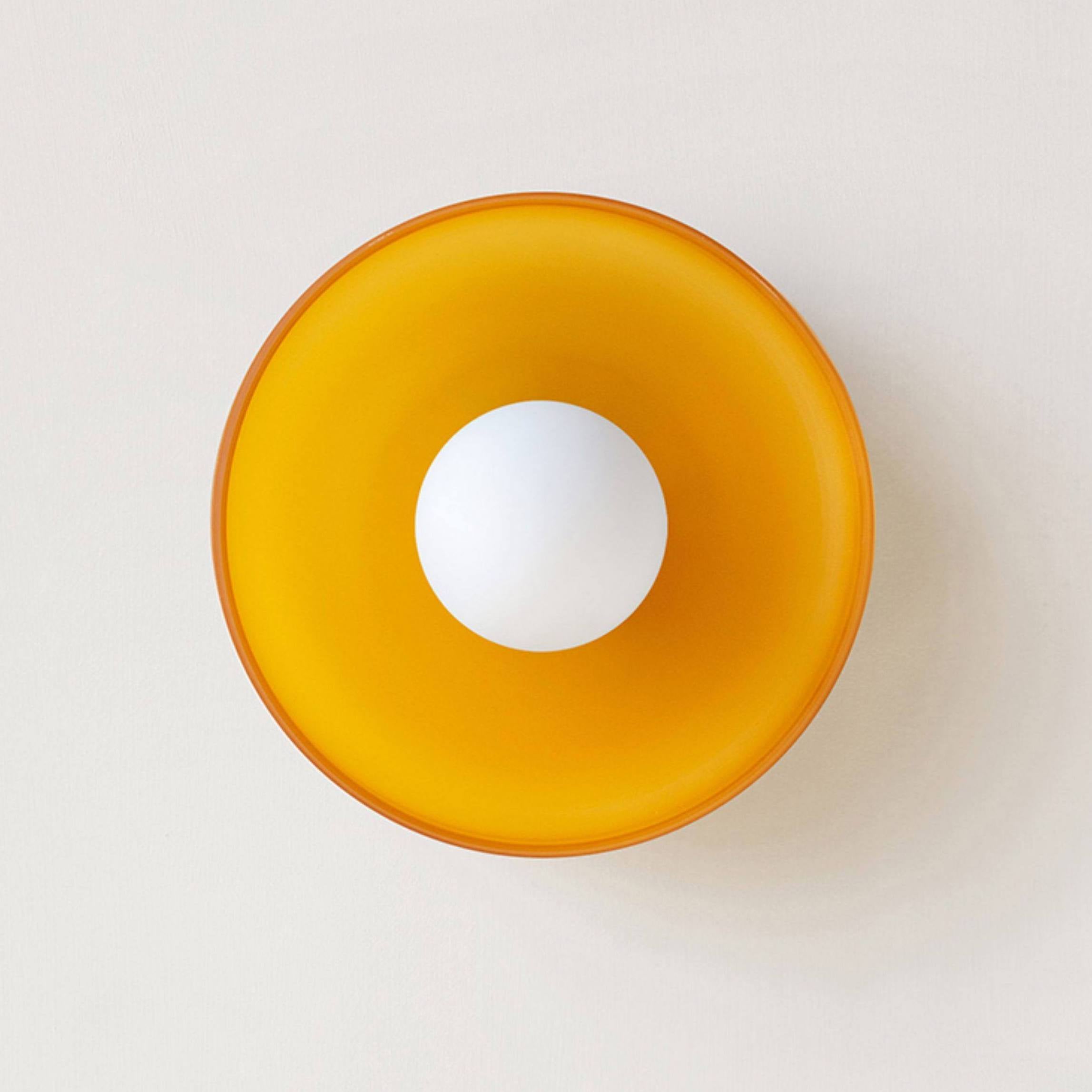 Round Glass Flush Mount Ceiling Light Mid Century Modern Lamp