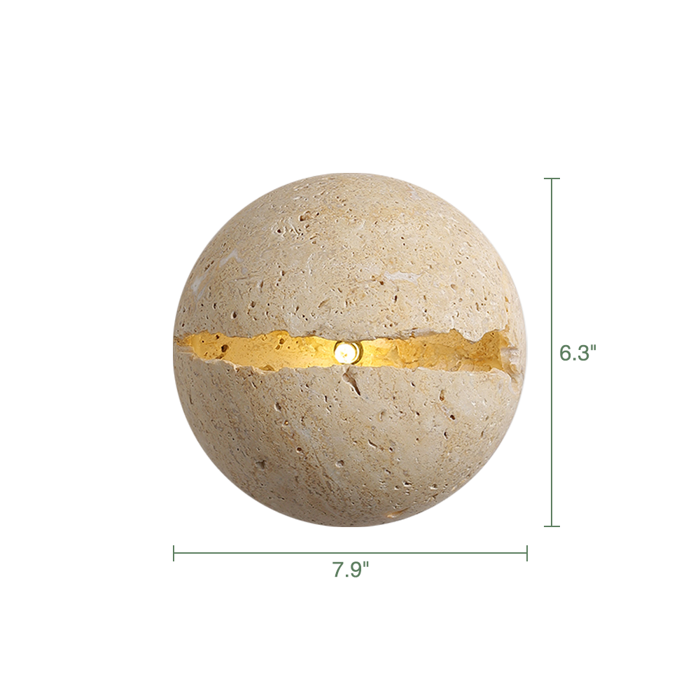 Round Travertine Wall Mounted Light for Bedroom Living Room