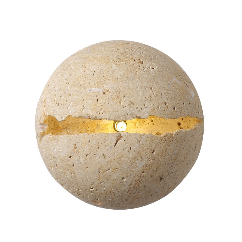 Round Travertine Wall Mounted Light for Bedroom Living Room