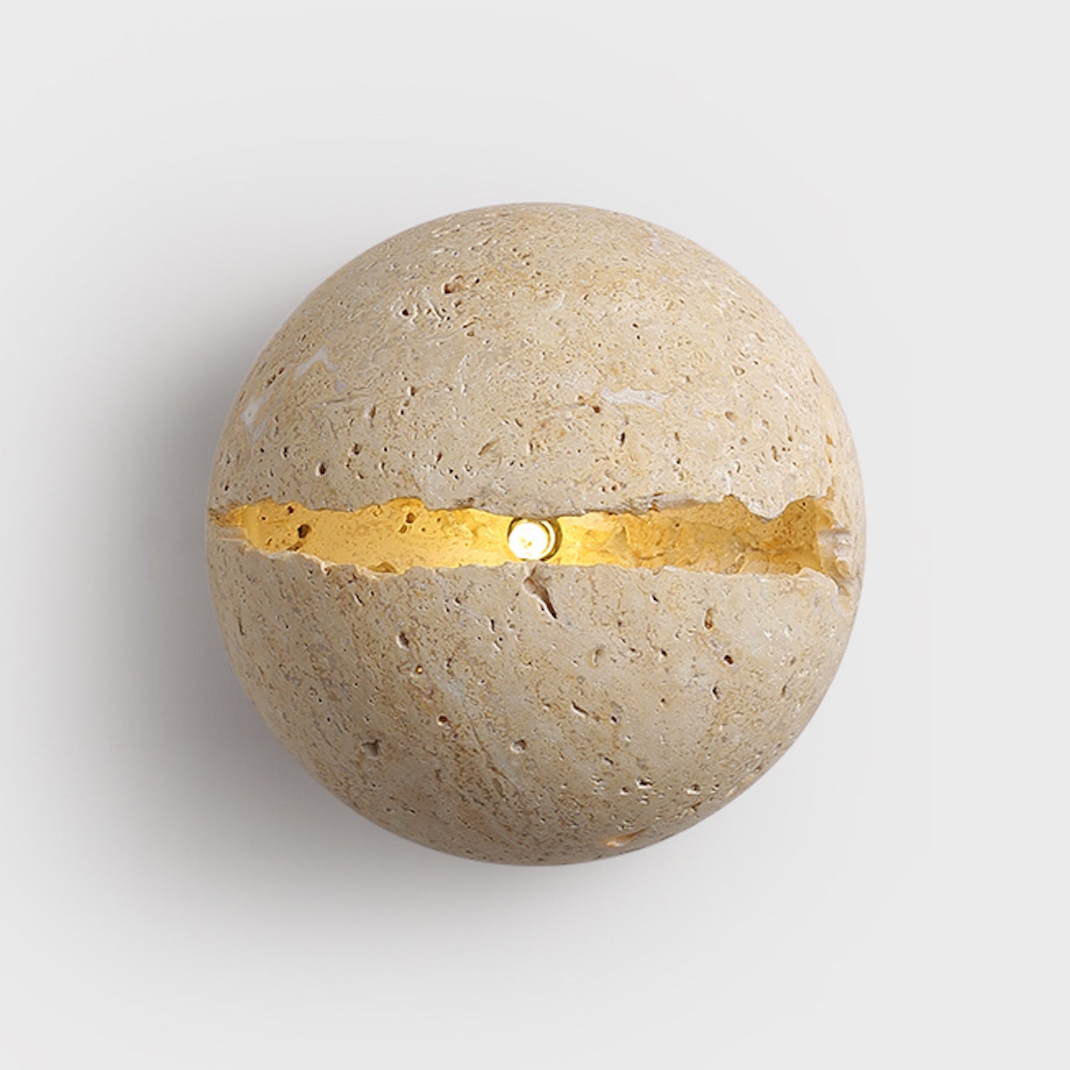 Round Travertine Wall Mounted Light for Bedroom Living Room