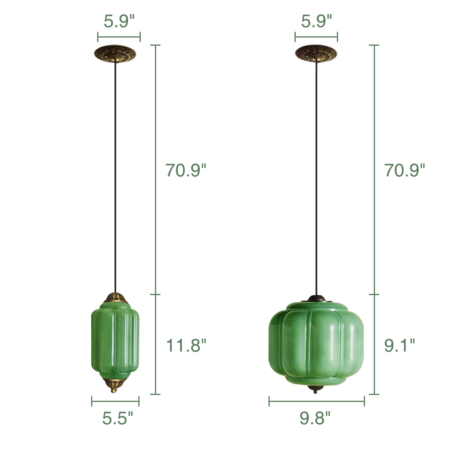 Antique Eloise Glass Pendant Light Vintage Hanging Lamp