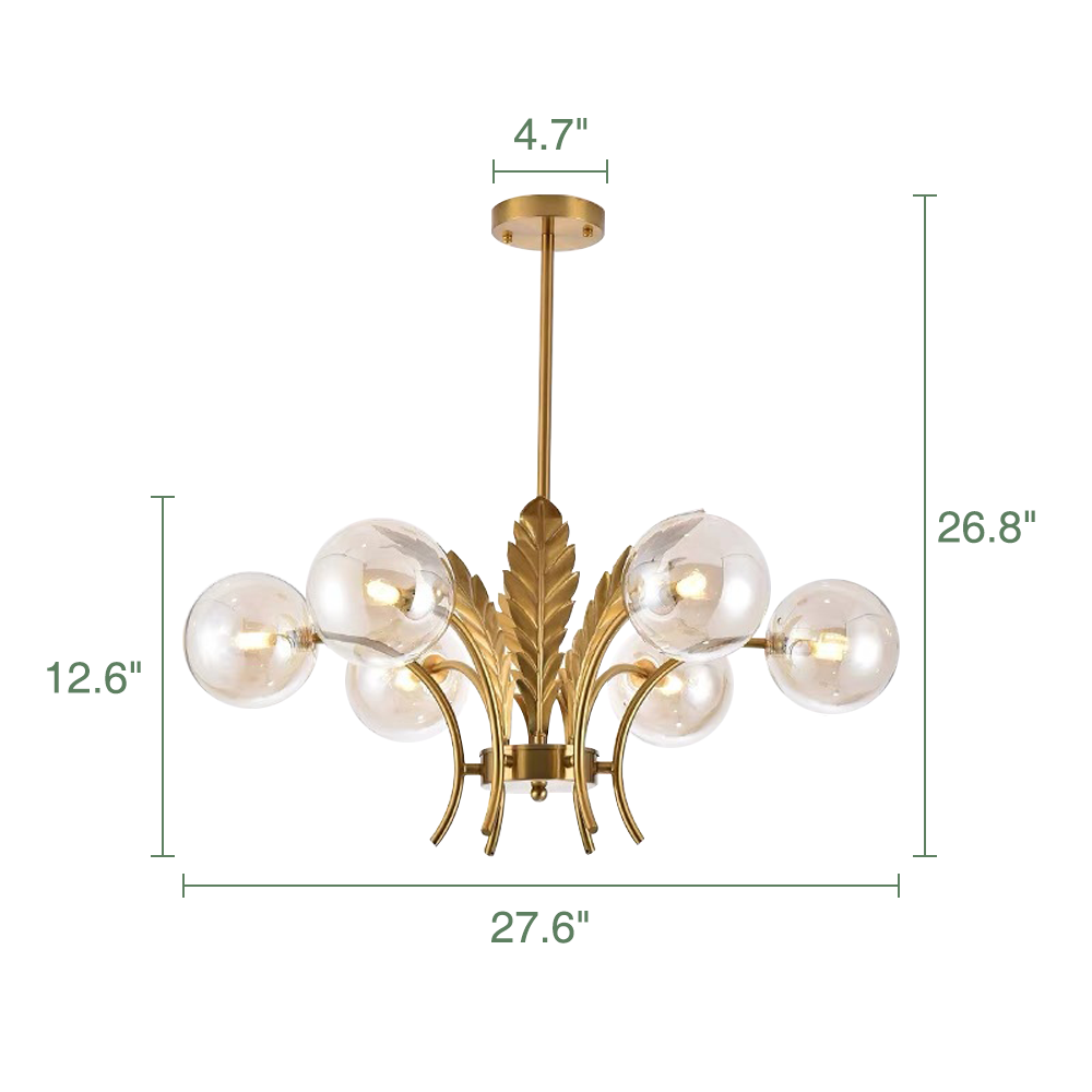 Modern Bubble Gold Chandelier Glass Hanging Light Fixture