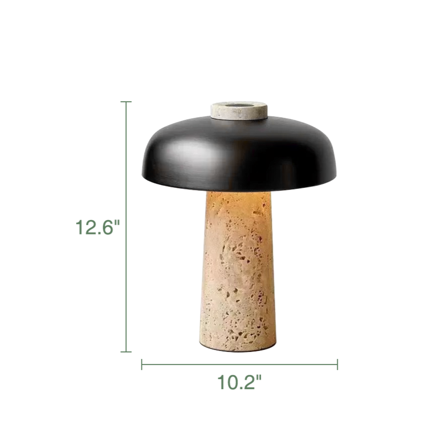 Stunning Travertine Mushroom Table Lamp Funky LED Light