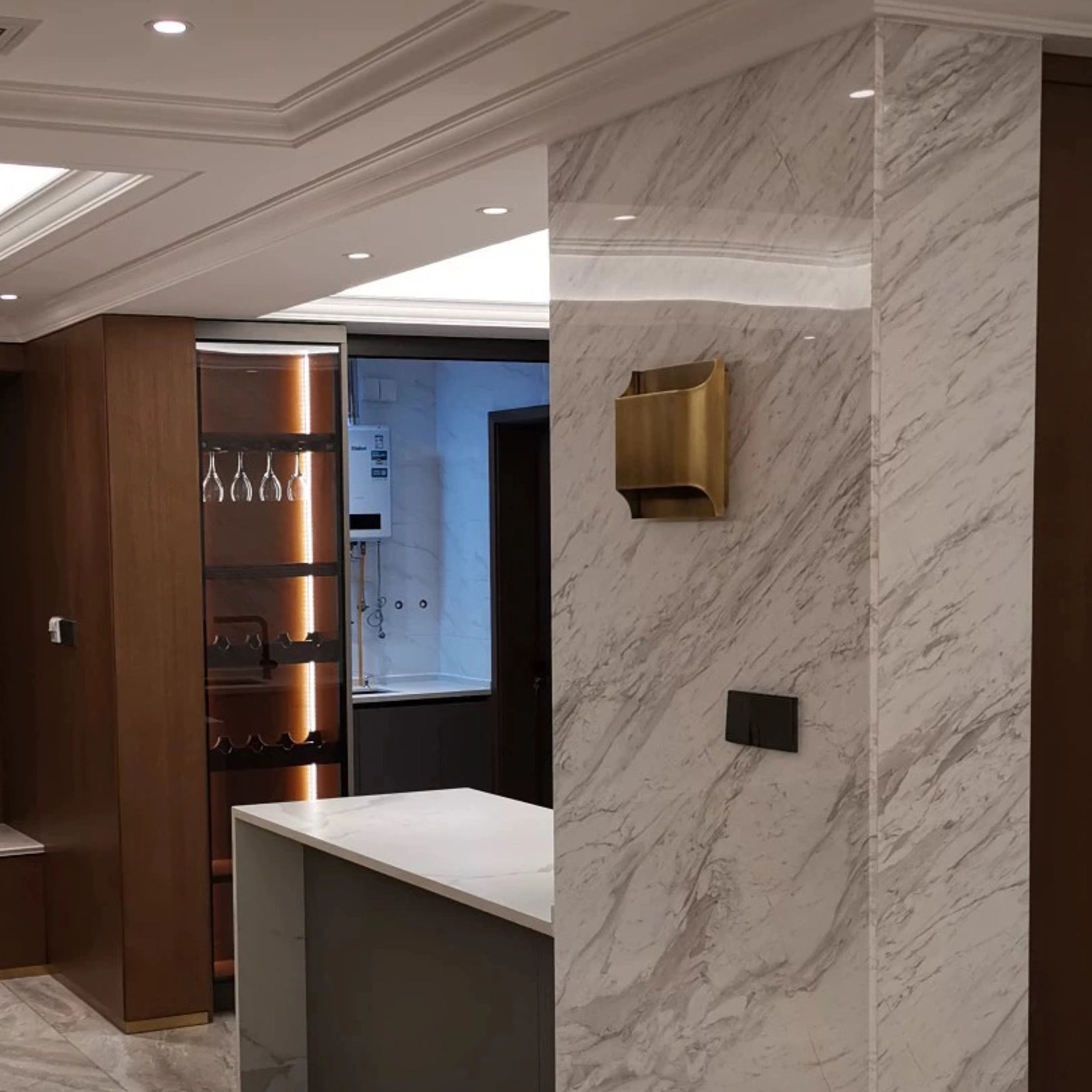 Square Brass Wall Sconce Simple Gold Wall Light