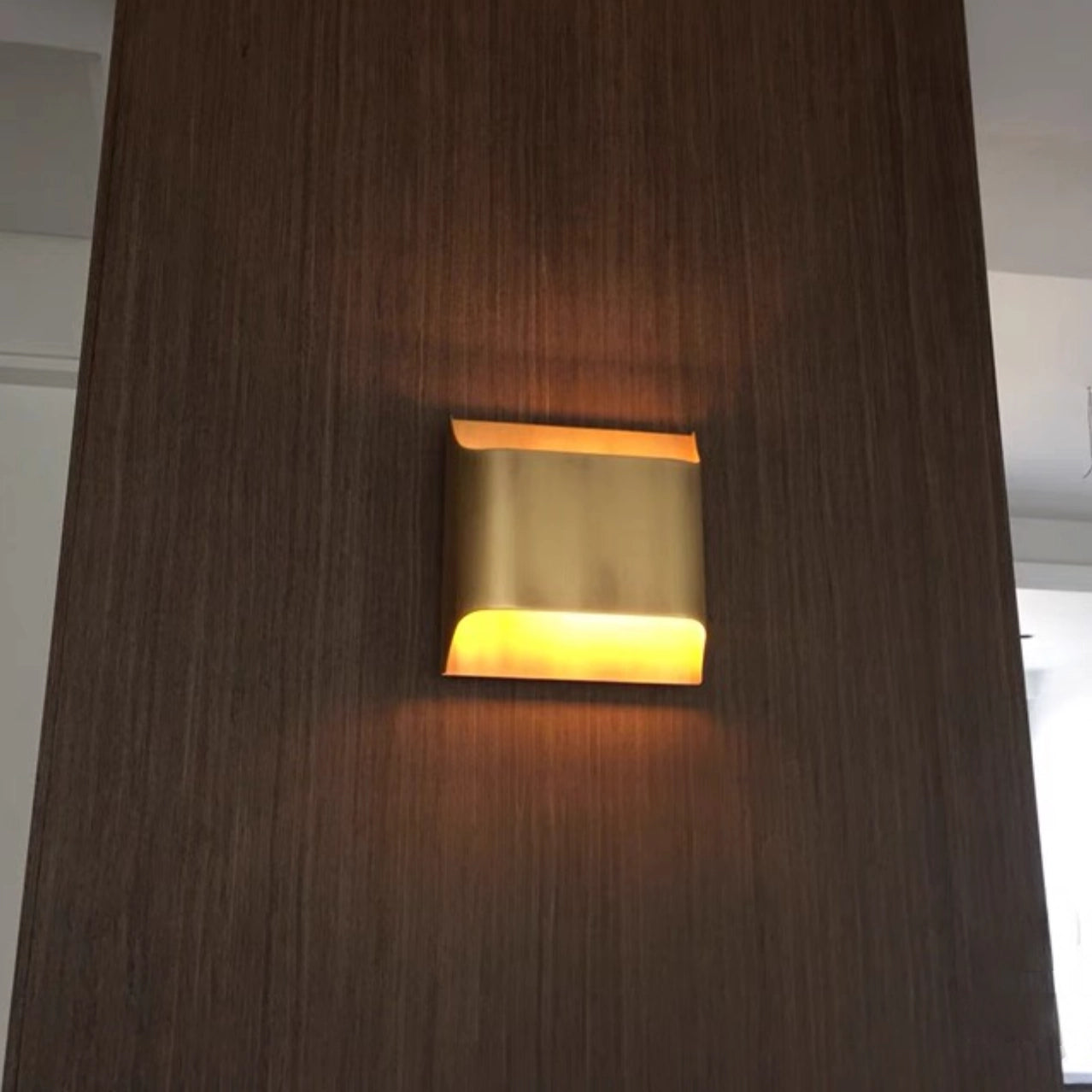Square Brass Wall Sconce Simple Gold Wall Light