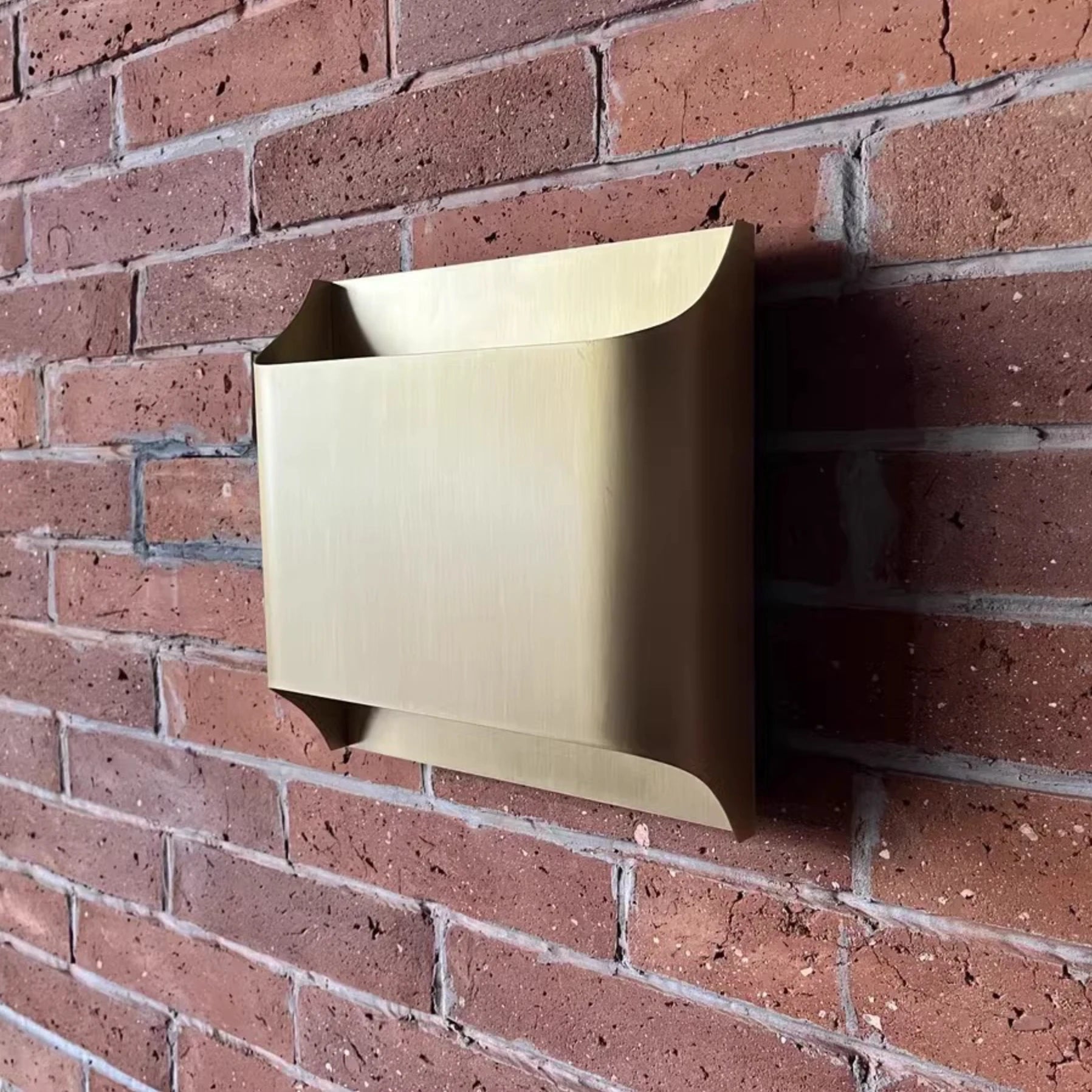 Square Brass Wall Sconce Simple Gold Wall Light