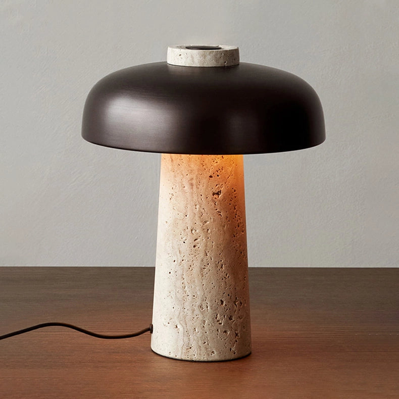 Stunning Travertine Mushroom Table Lamp Funky LED Light
