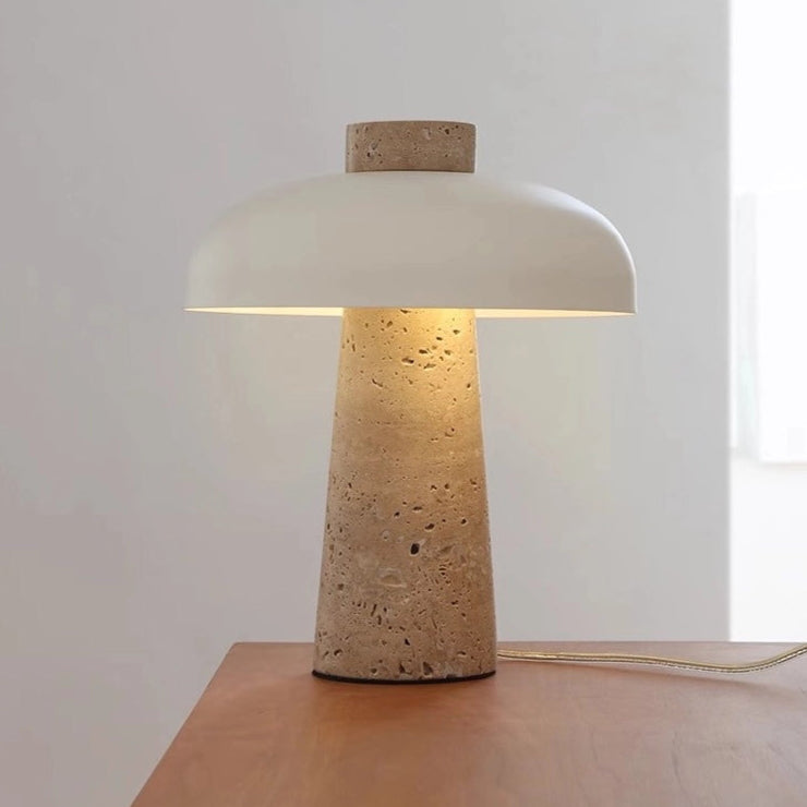 Stunning Travertine Mushroom Table Lamp Funky LED Light