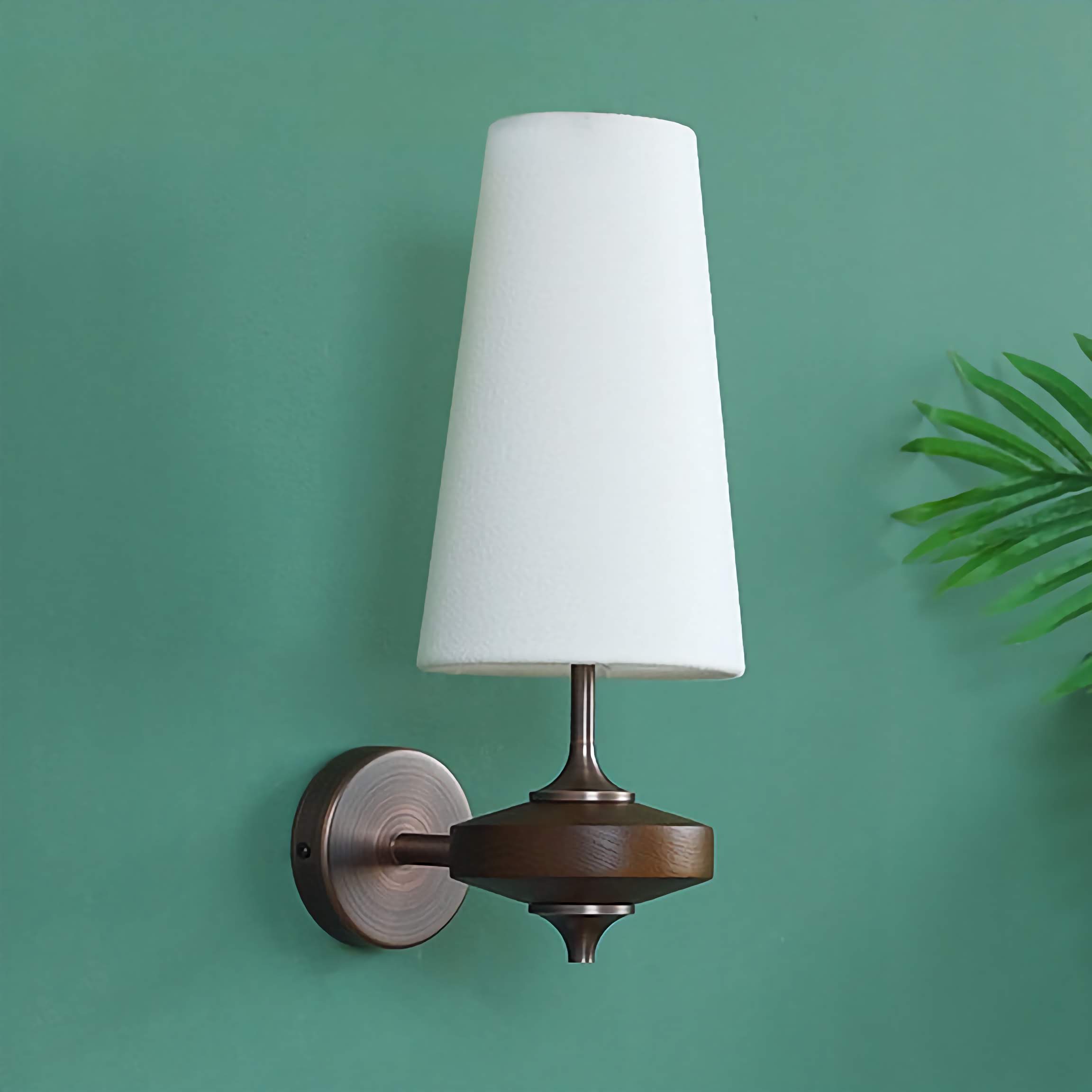 Vintage Fabric Wall Mounted Light Classic Wood Wall Lamp