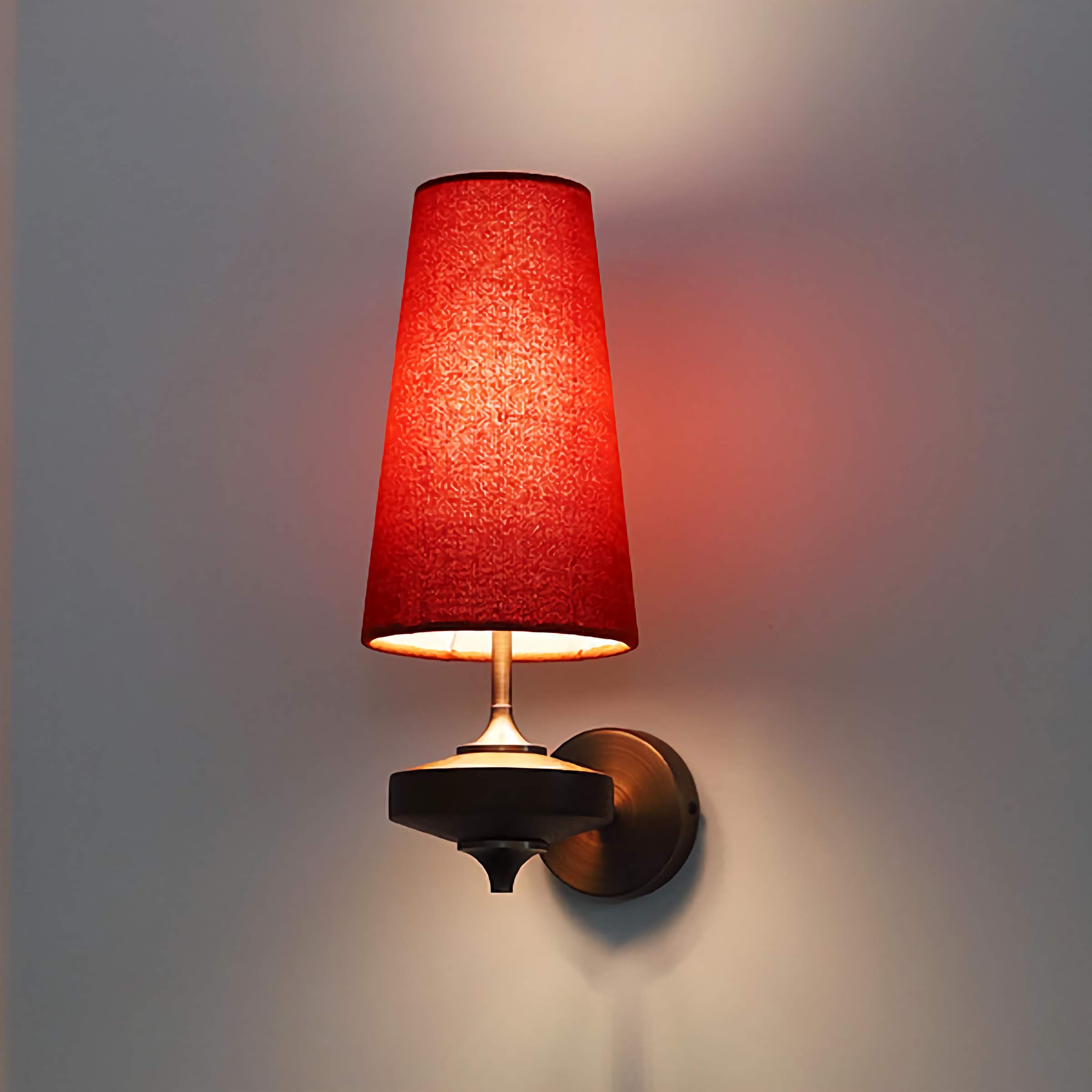 Vintage Fabric Wall Mounted Light Classic Wood Wall Lamp