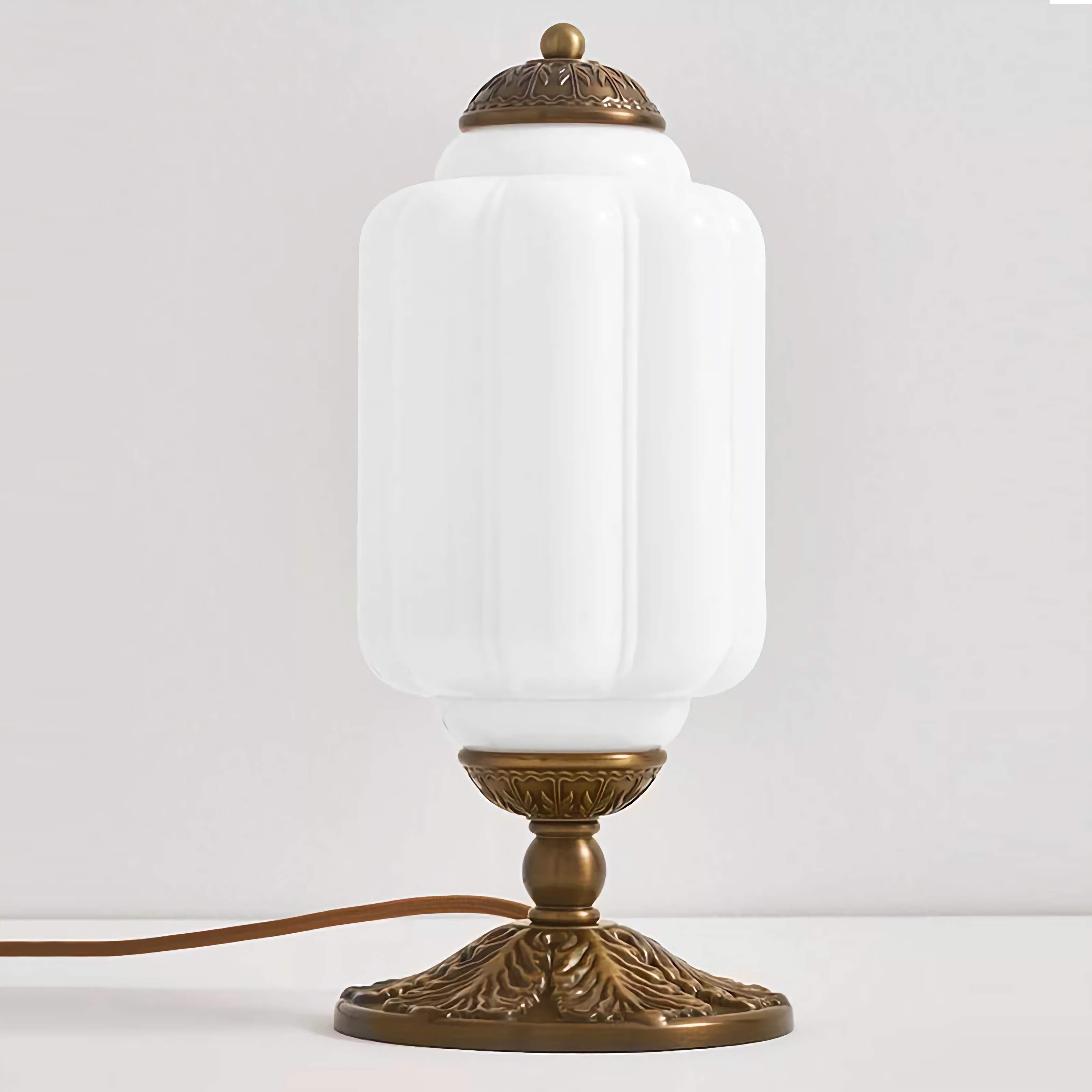 Vintage Milk Glass Table Lamp Eloise Bedside Lamp