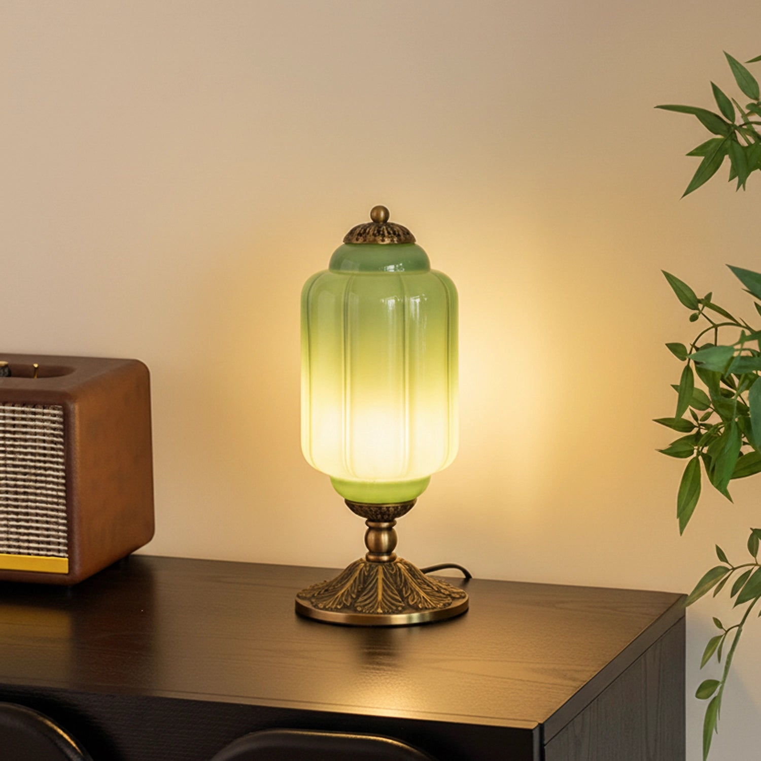 Vintage Eloise Glass Table Lamp Antique Accent Table Lamp