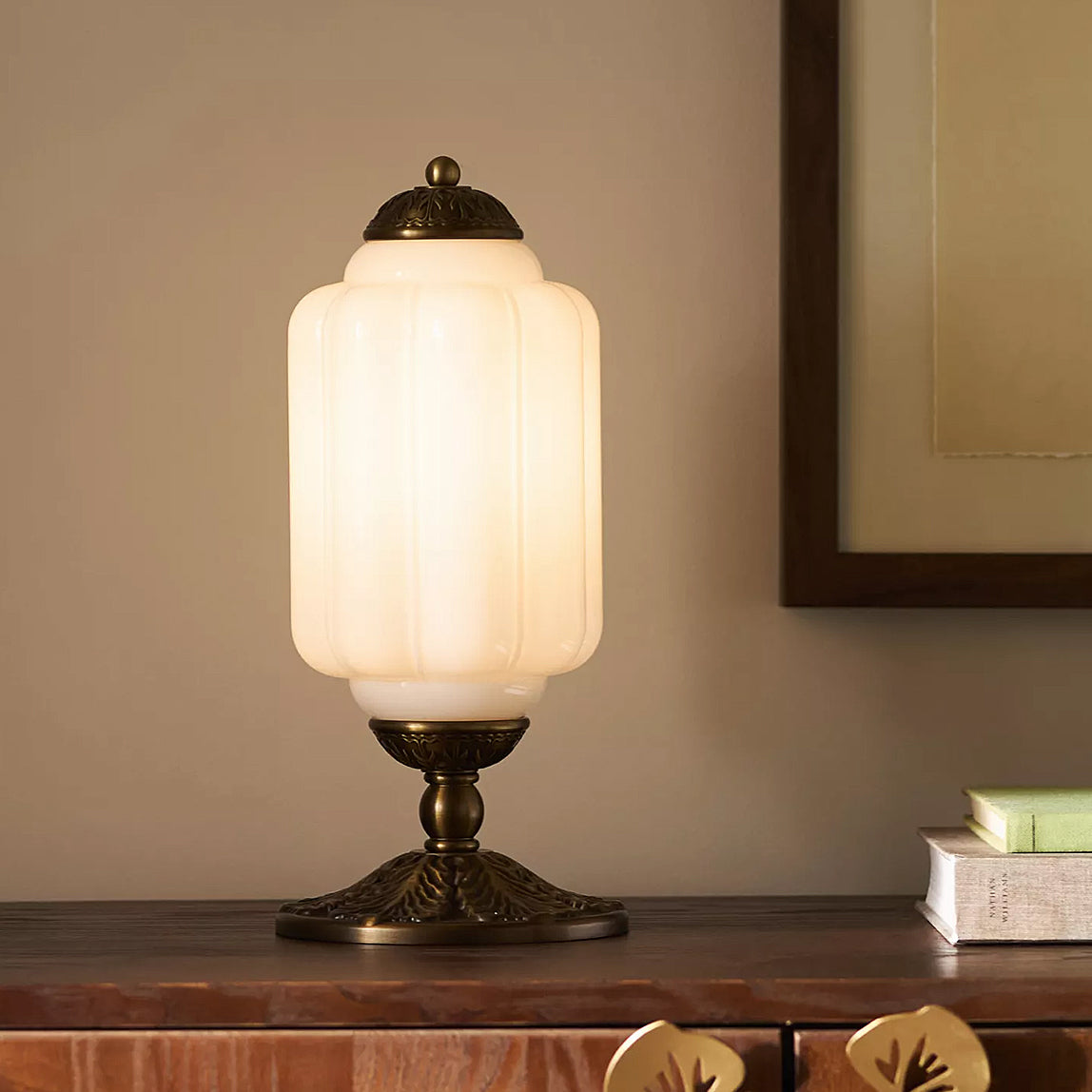 Vintage Eloise Glass Table Lamp Antique Accent Table Lamp