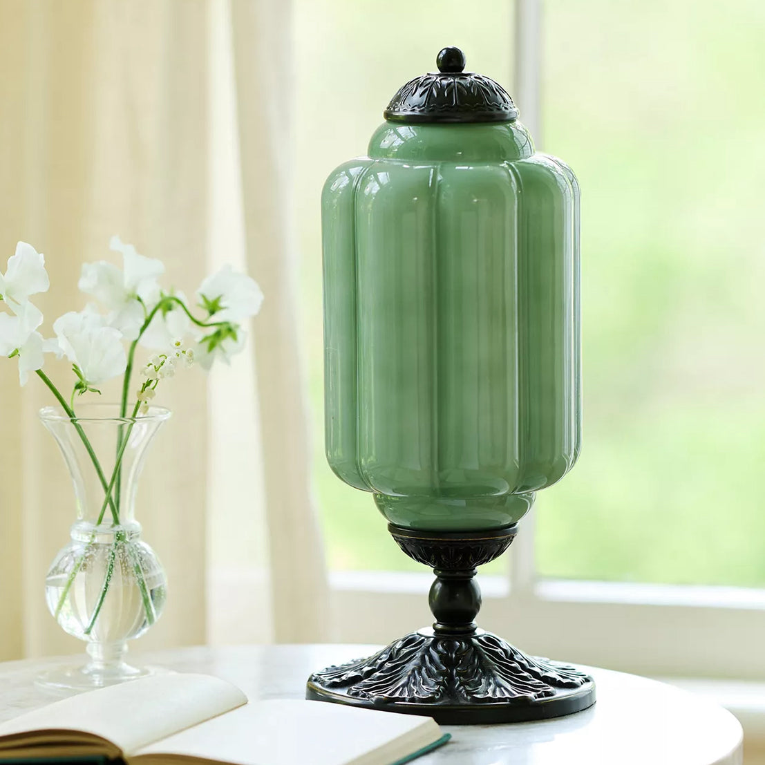 Vintage Milk Glass Table Lamp Eloise Bedside Lamp