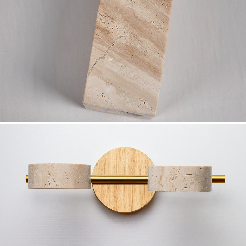 Vintage Travertine Vanity Light Wall Mounted Bathroom Lamp