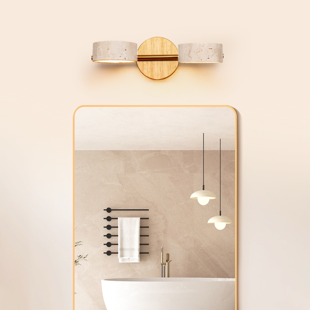 Vintage Travertine Vanity Light Wall Mounted Bathroom Lamp