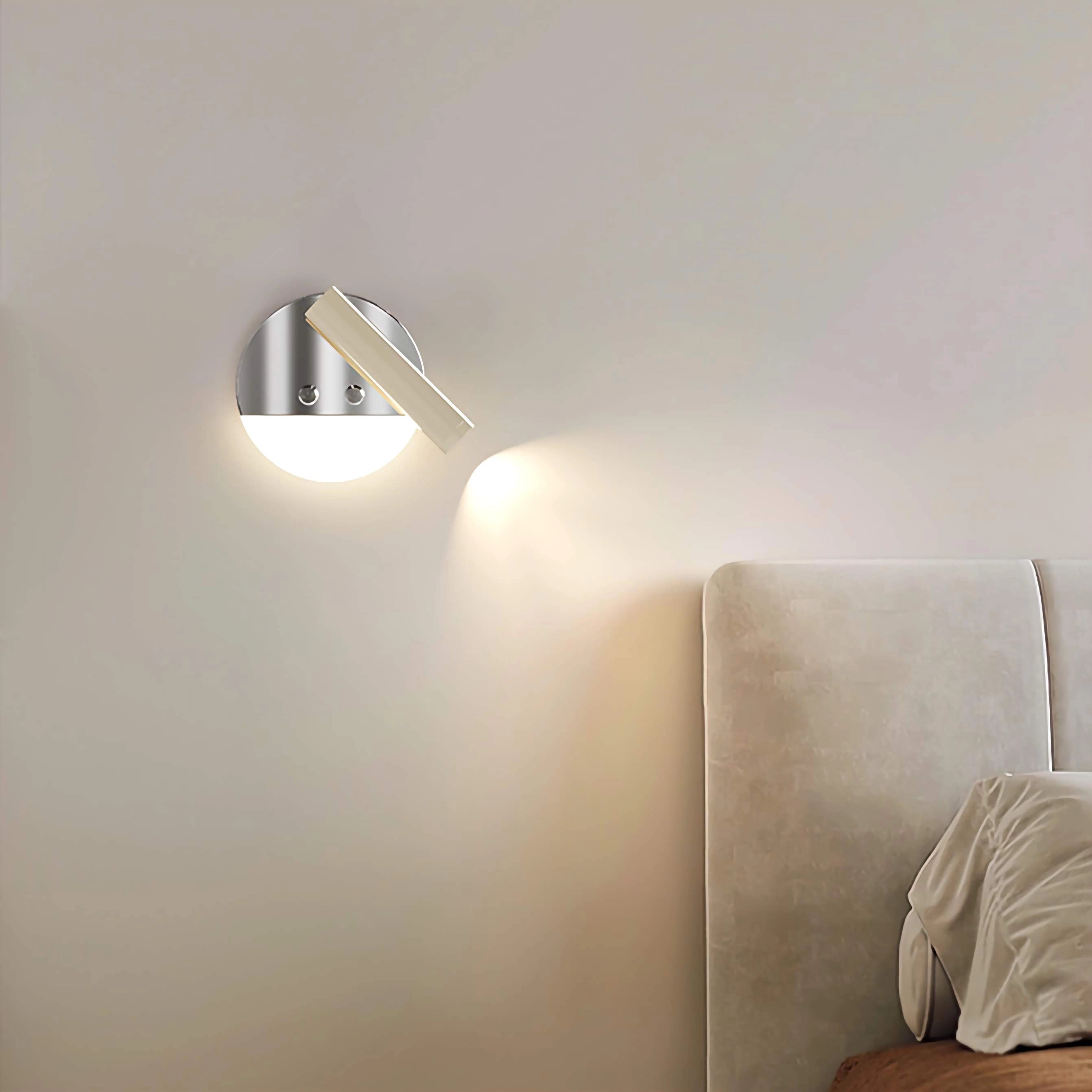 Wall Mounted Bedside Lamp Metal Adjustable Reading Light