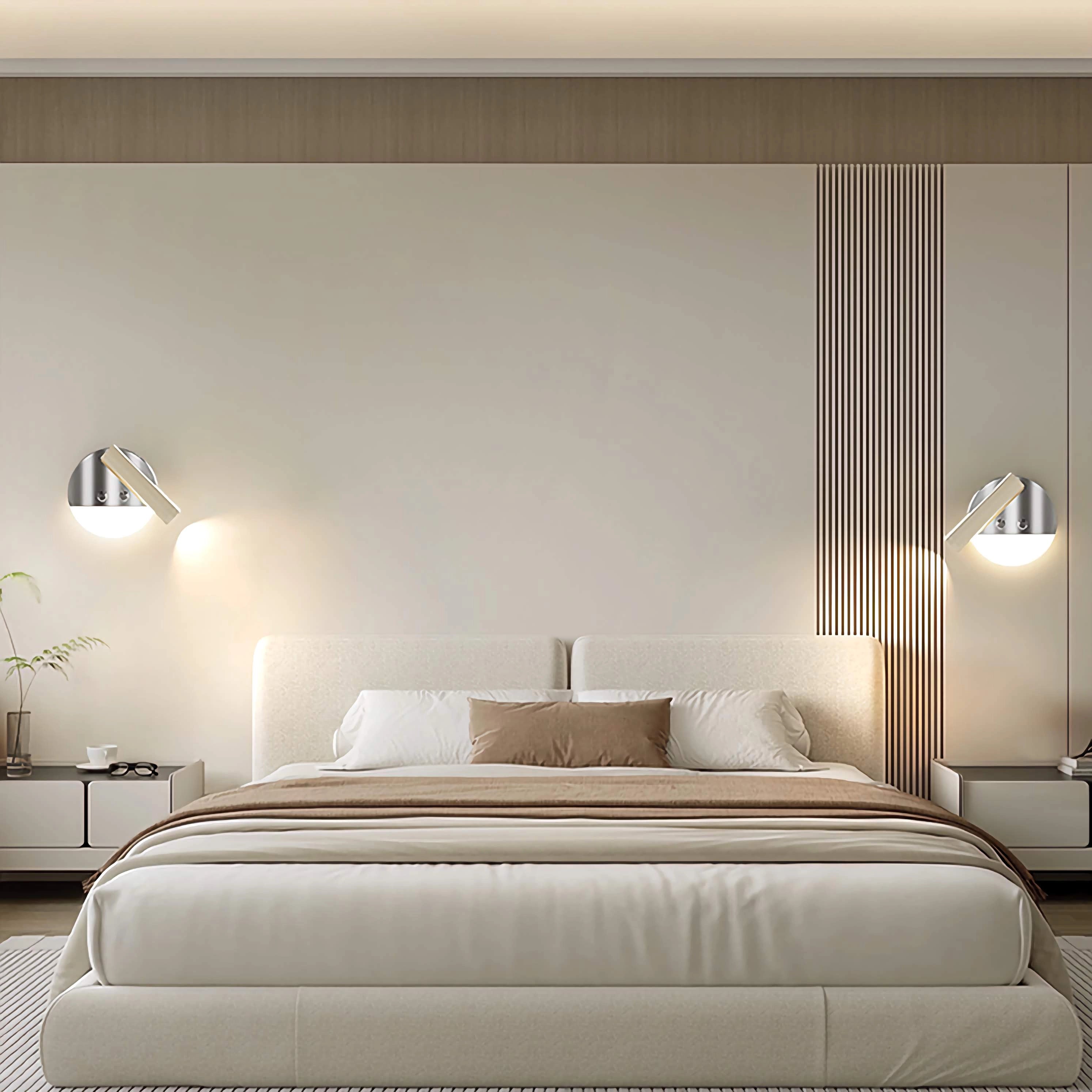 Wall Mounted Bedside Lamp Metal Adjustable Reading Light