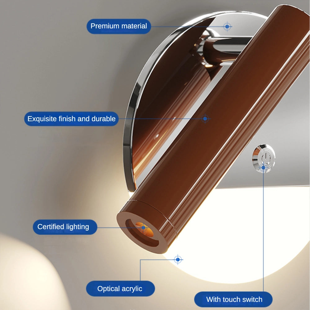 Wall Mounted Bedside Lamp Metal Adjustable Reading Light
